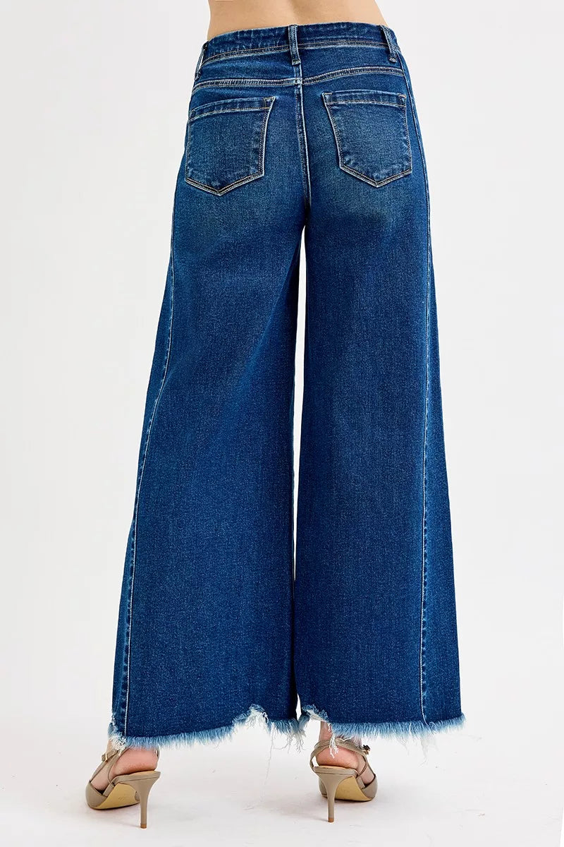 RISEN Jeans - Full Size High Rise Ankle Wide Jeans - Be Bliss Boutique