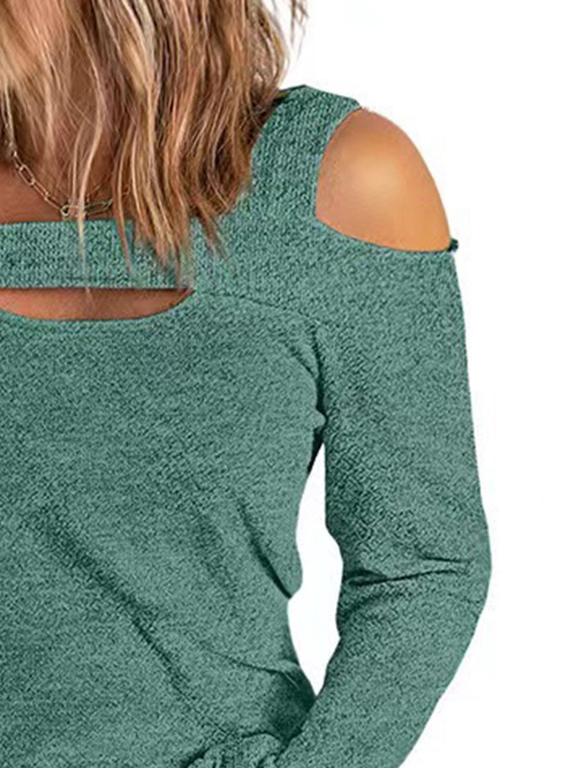 Full Size Cutout Cold Shoulder Blouse - Be Bliss Boutique