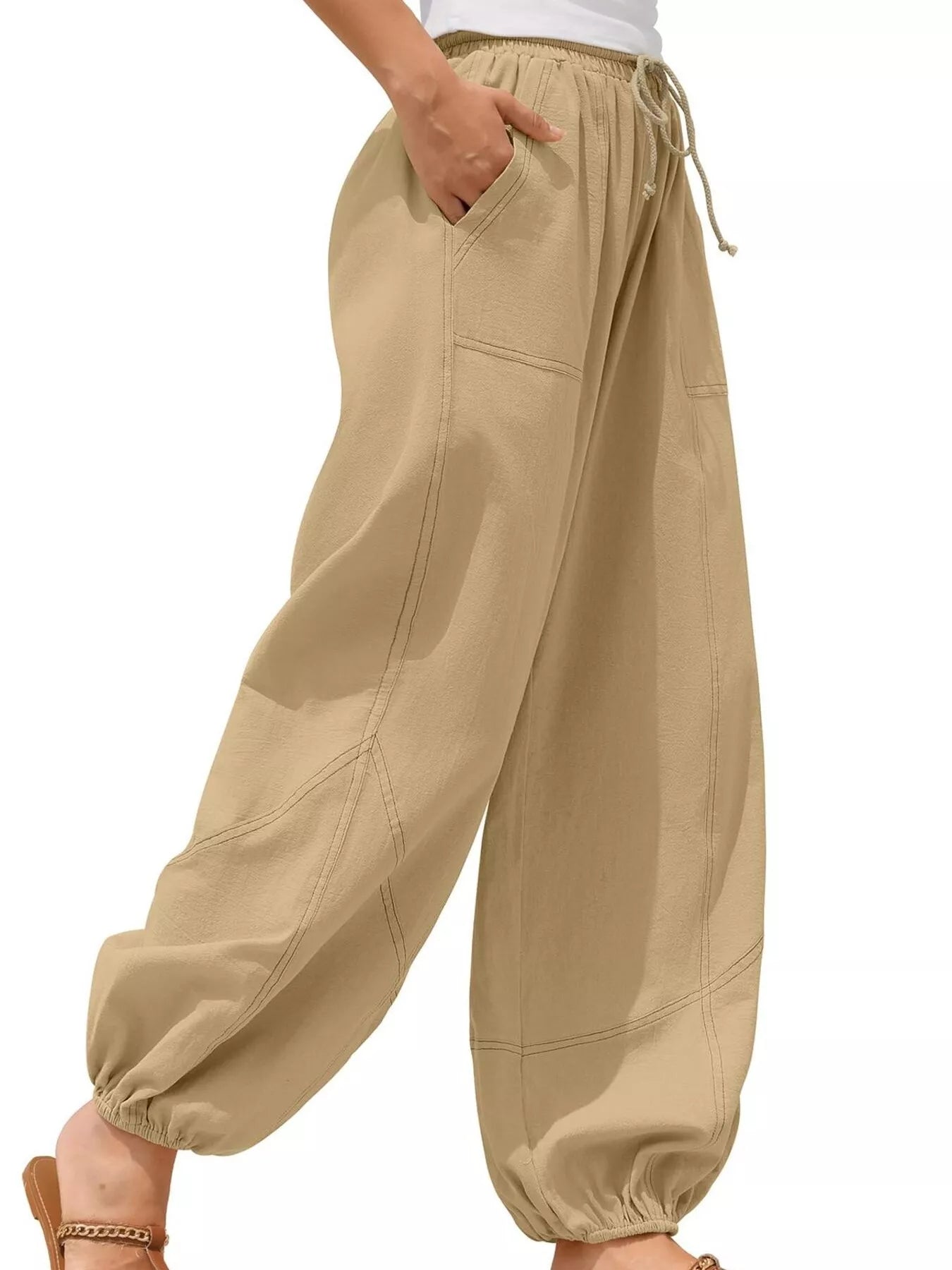 Wide Leg Drawstring Pants -  Be Bliss Boutique
