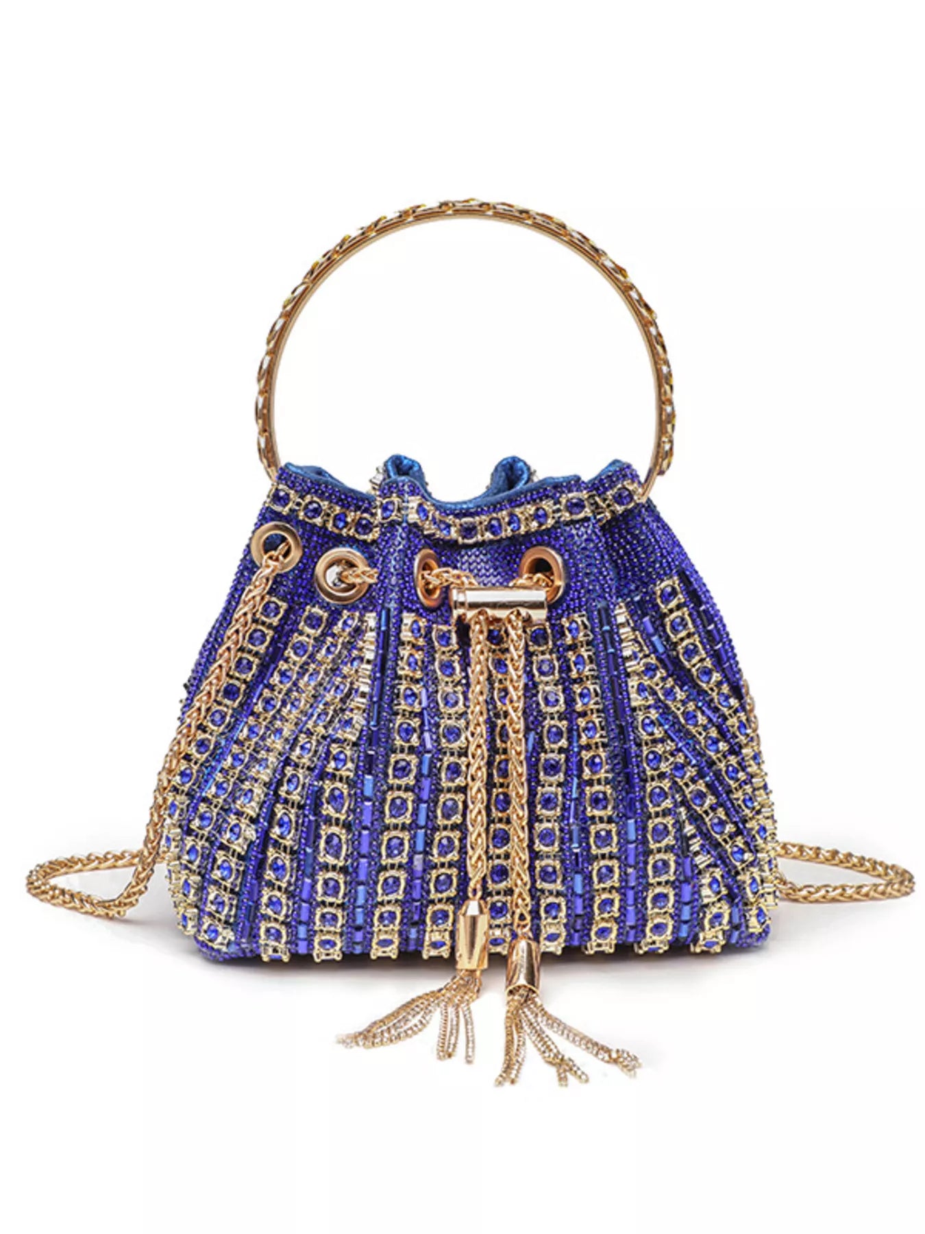 Bucket Style Rhinestone Crossbody Bag - Be Bliss Boutique