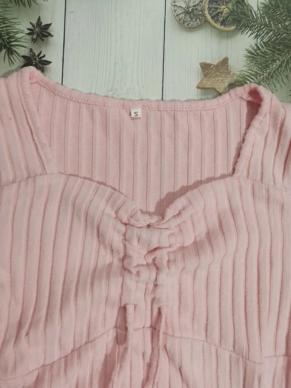 Drawstring Ruched Long Sleeve Ribbed Top - Be Bliss Boutique