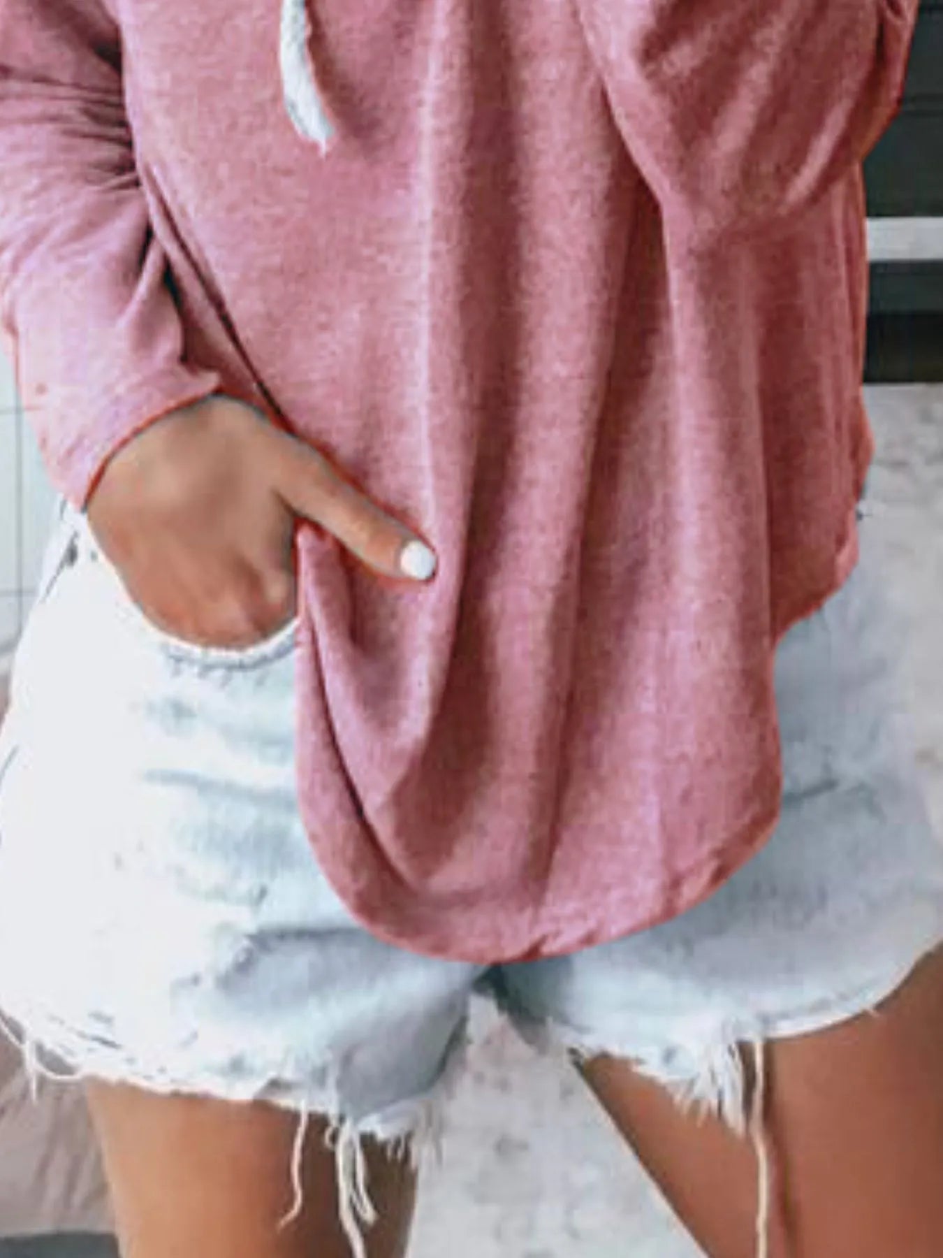 Full Size Drawstring Long Sleeve Hoodie Plus Size - Be Bliss Boutique