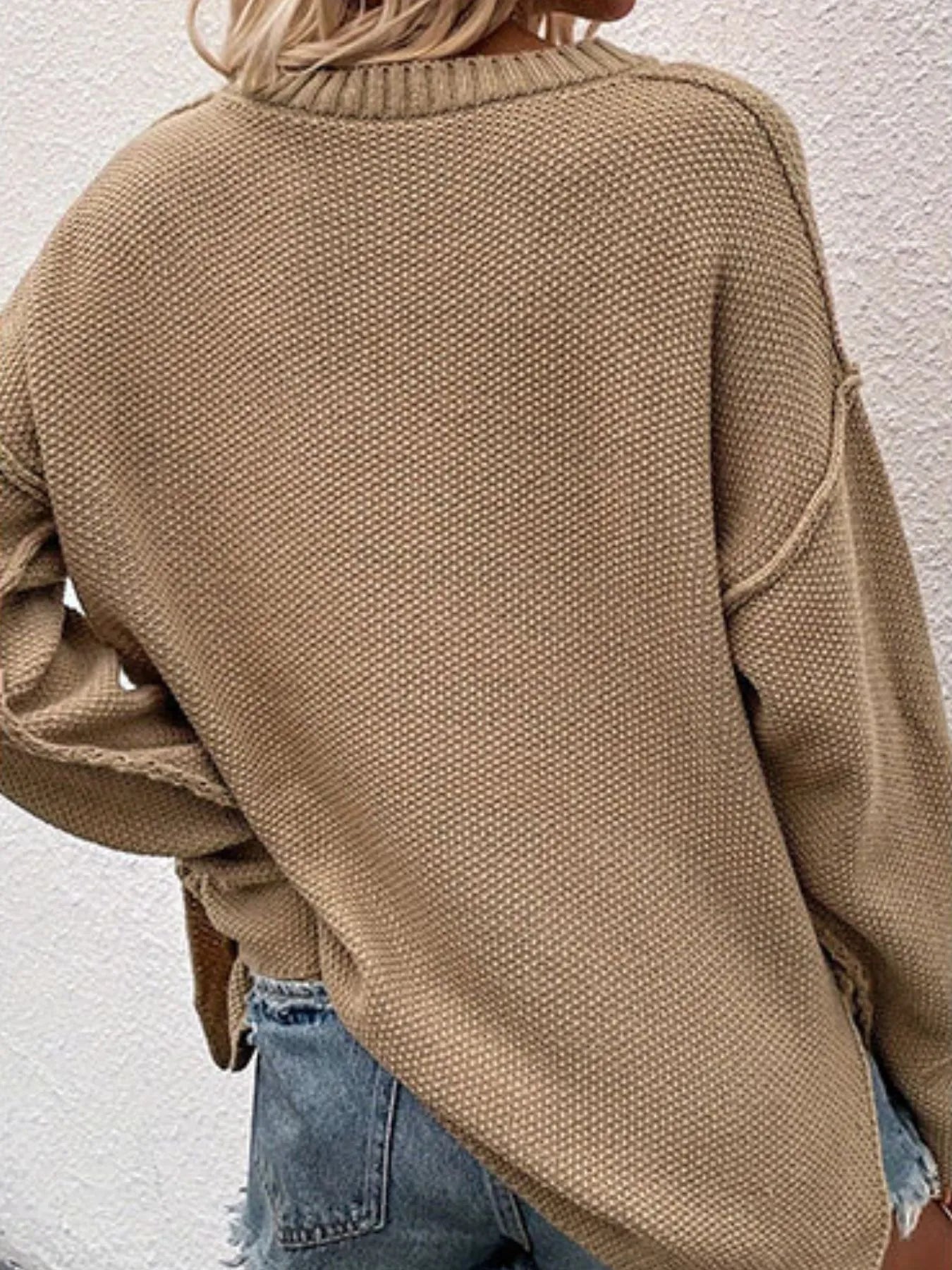 Button Detail Long Sleeve Knit Top -  Be Bliss Boutique