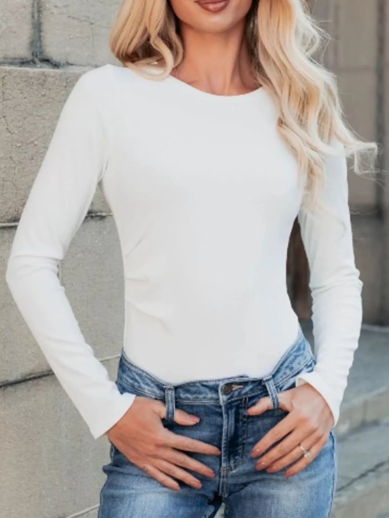 Ribbed Long Sleeve Fitted Bodysuit - Be Bliss Boutique