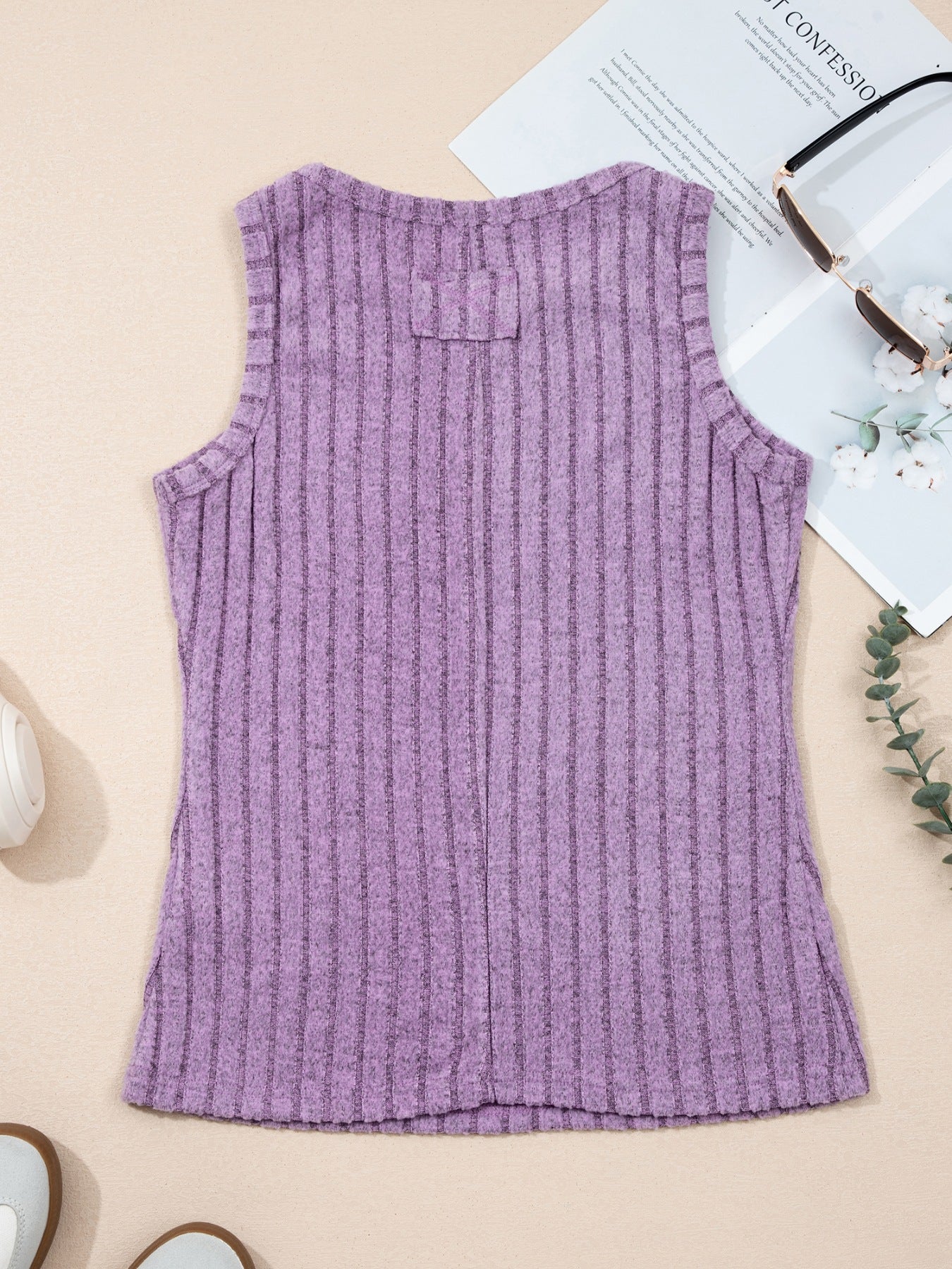 Slim Mineral Wash Ribbed Tank Top - Be Bliss Boutique