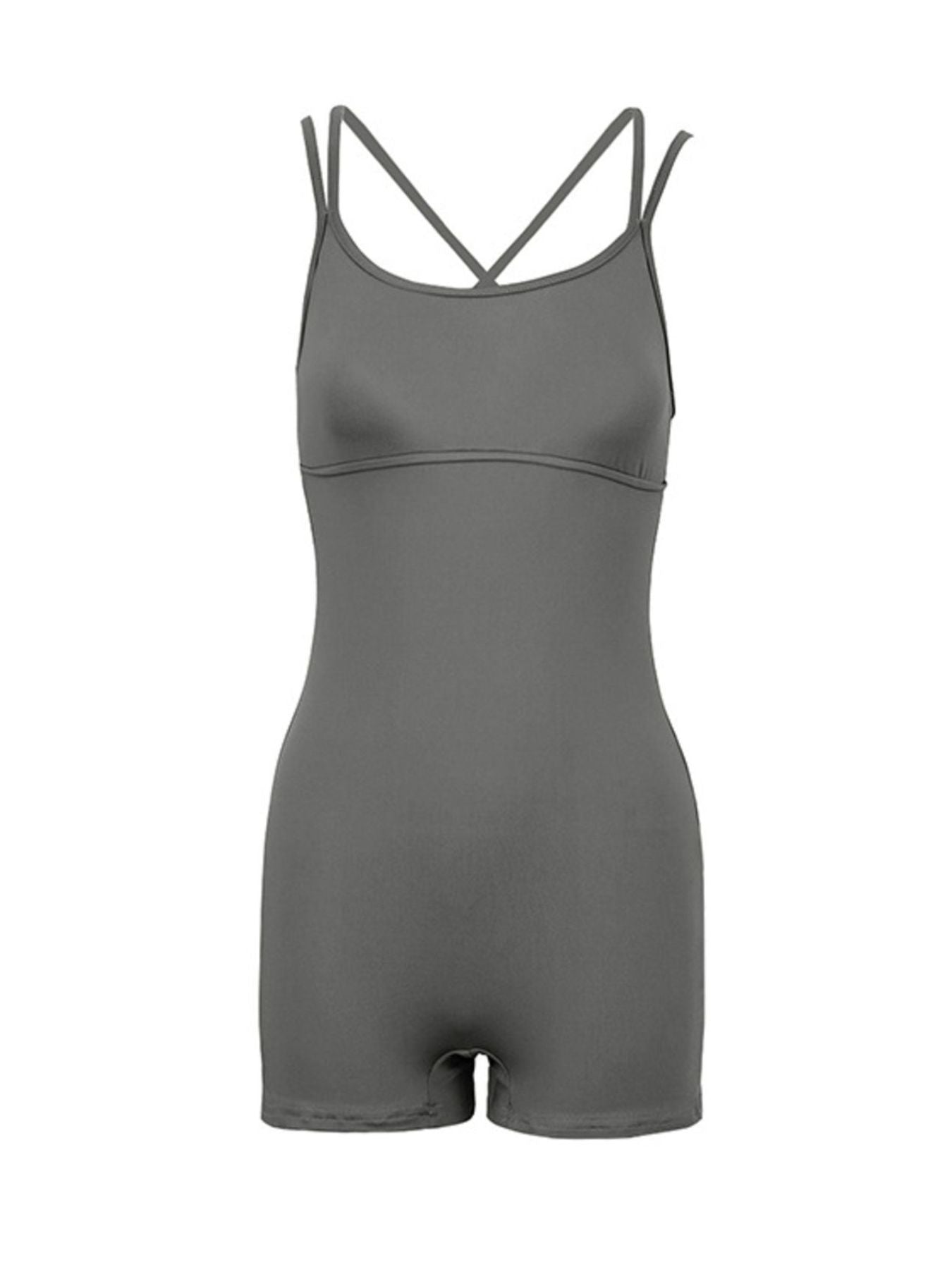 Double Spaghetti Strap Active Romper - Be Bliss Boutique