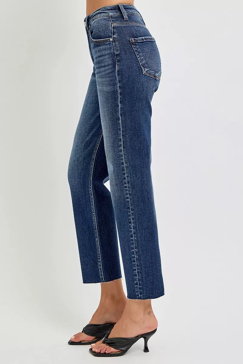 RISEN High Rise Slim Barrel Jeans - Be Bliss Boutique