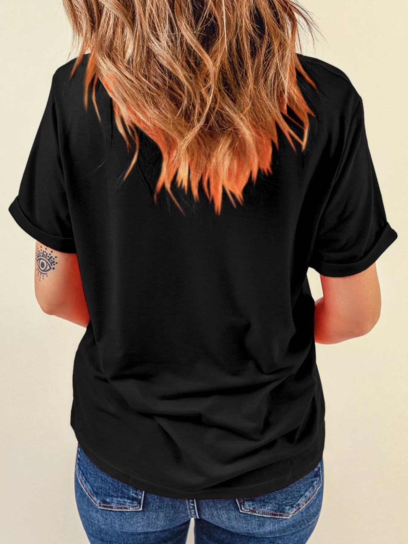 Halloween Skull Checkerboard Graphic Round Neck Tee -  Be Bliss Boutique