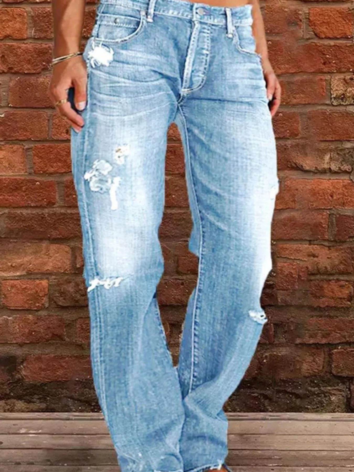 Full Size Distressed Raw Hem Jeans - Be Bliss Boutique