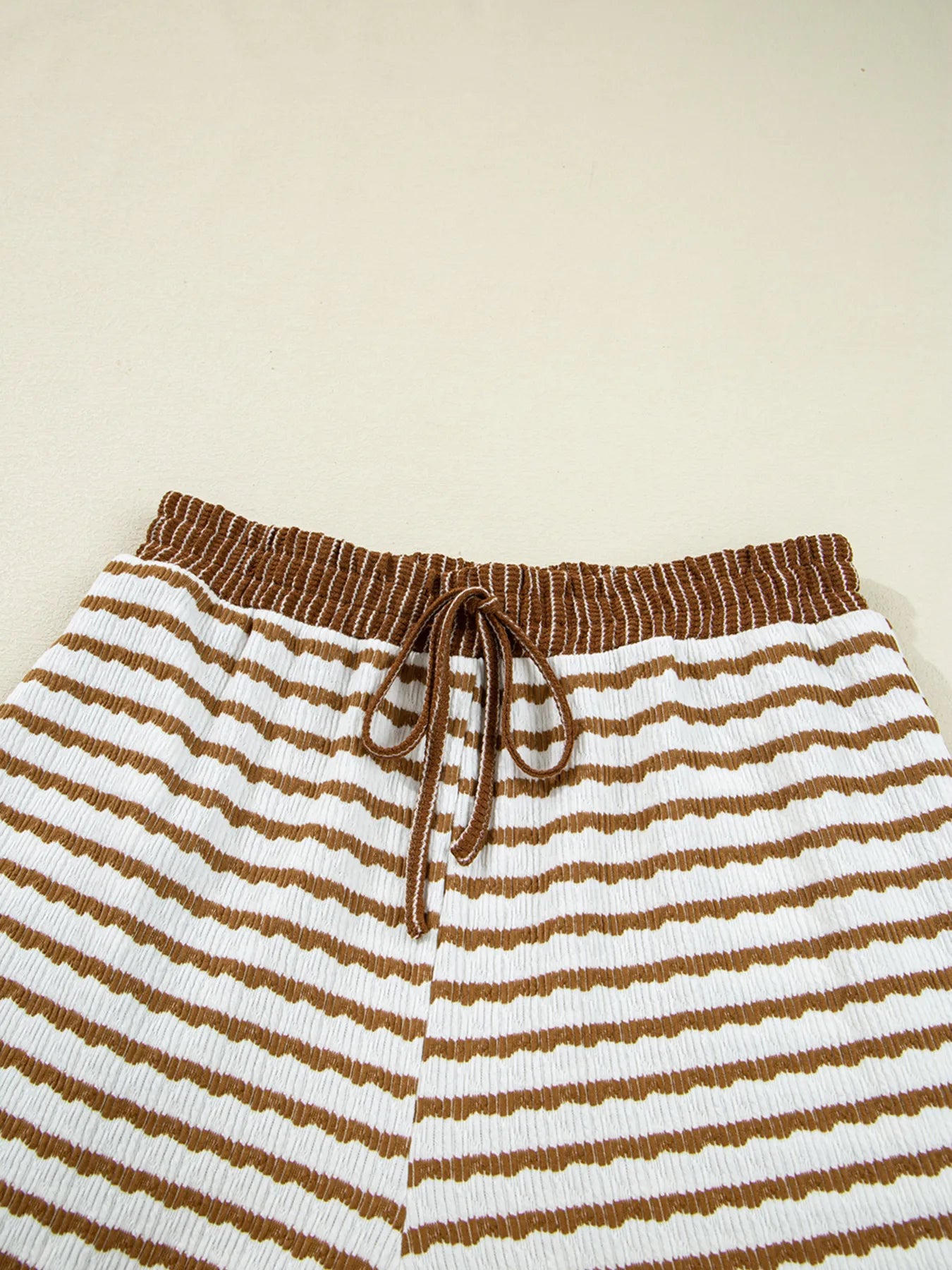 Stripe Collared Top and Drawstring Pant Set - Be Bliss Boutique