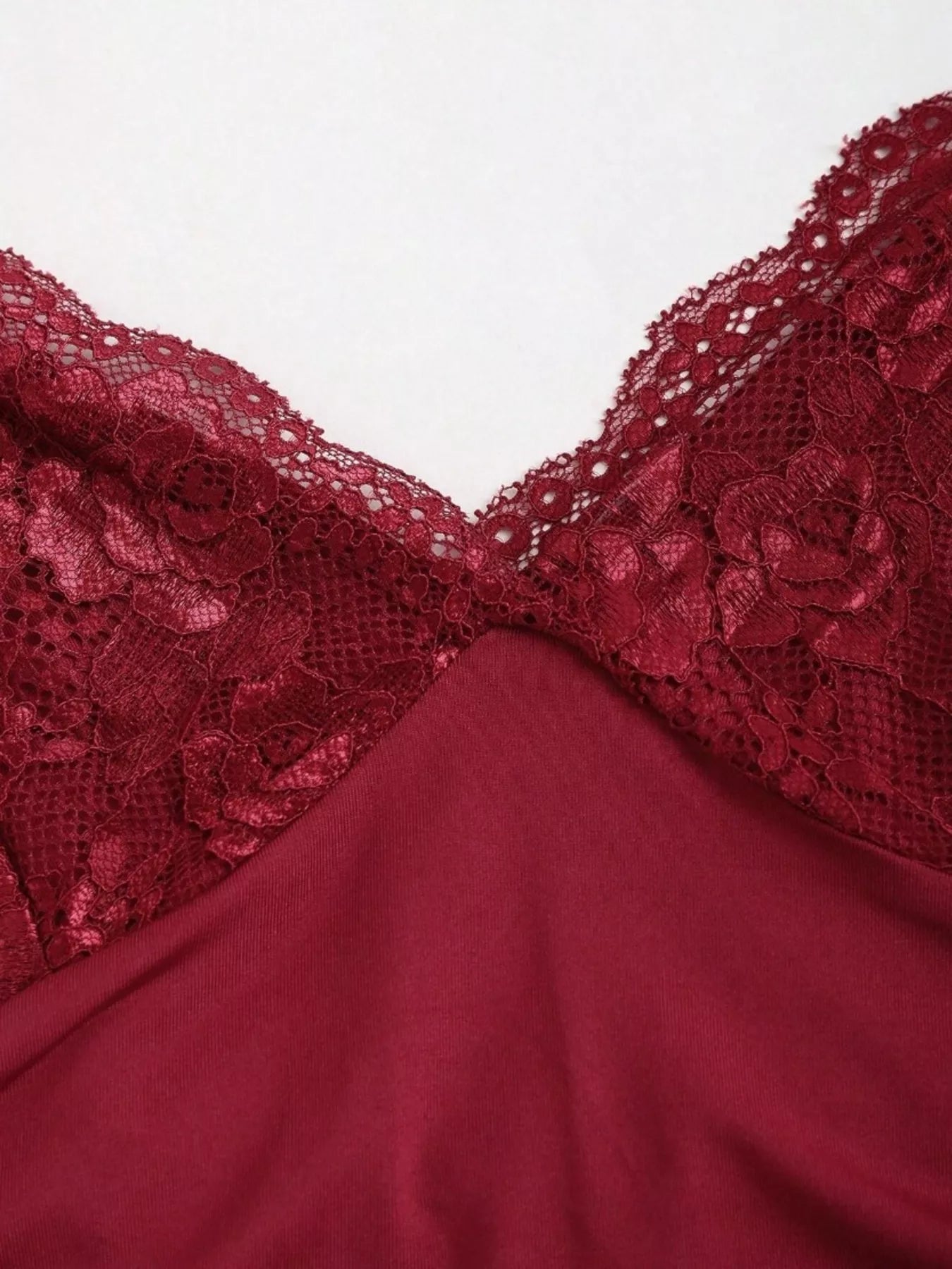 Lace Trim Ruched Mermaid Dress - Be Bliss Boutique