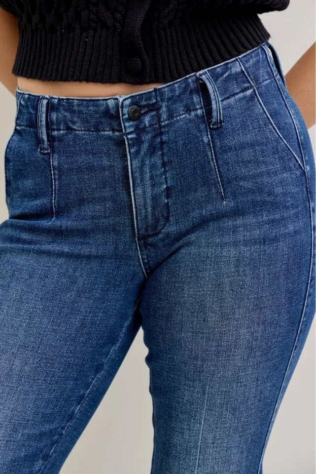 Judy Blue Full Size Mid Rise Bootcut Jeans with Welt Pockets Plus Size - Be Bliss Boutique