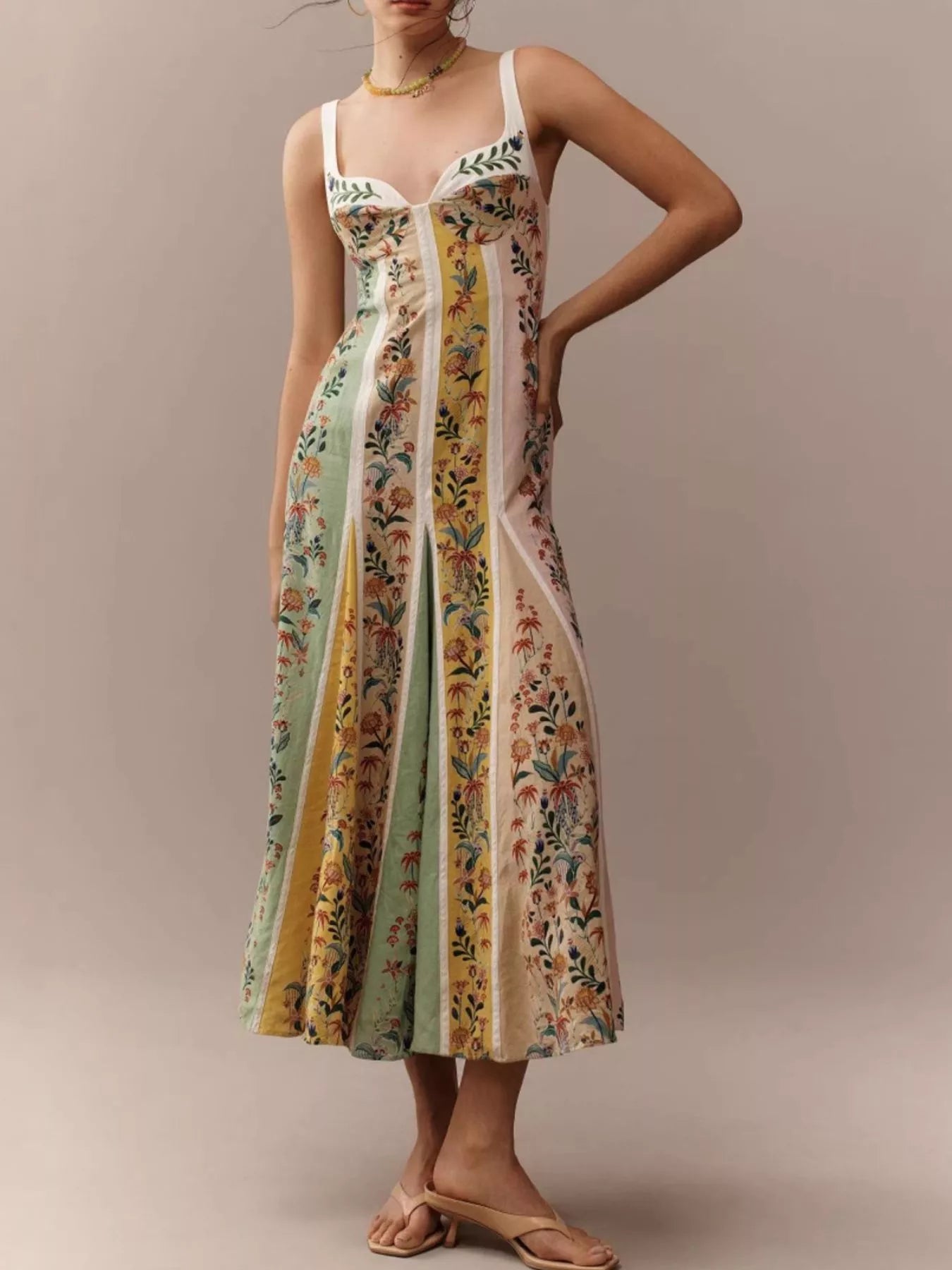 Floral Print Sweetheart Neck Maxi Dress - Be Bliss Boutique