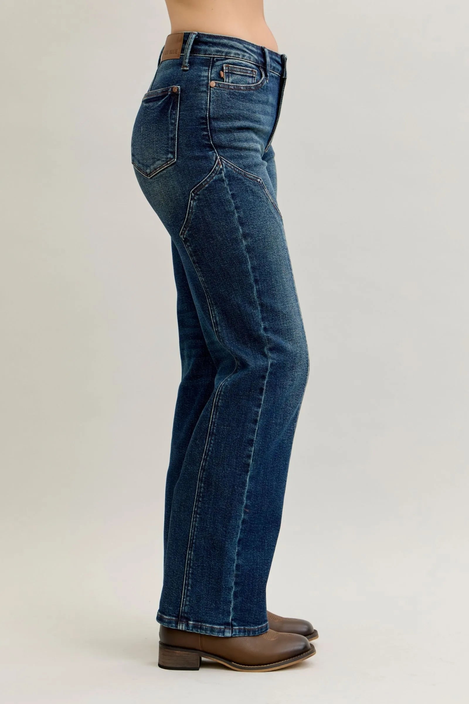 Plus Size Seam Detailed Straight Leg Judy Blue Jeans -  Be Bliss Boutique