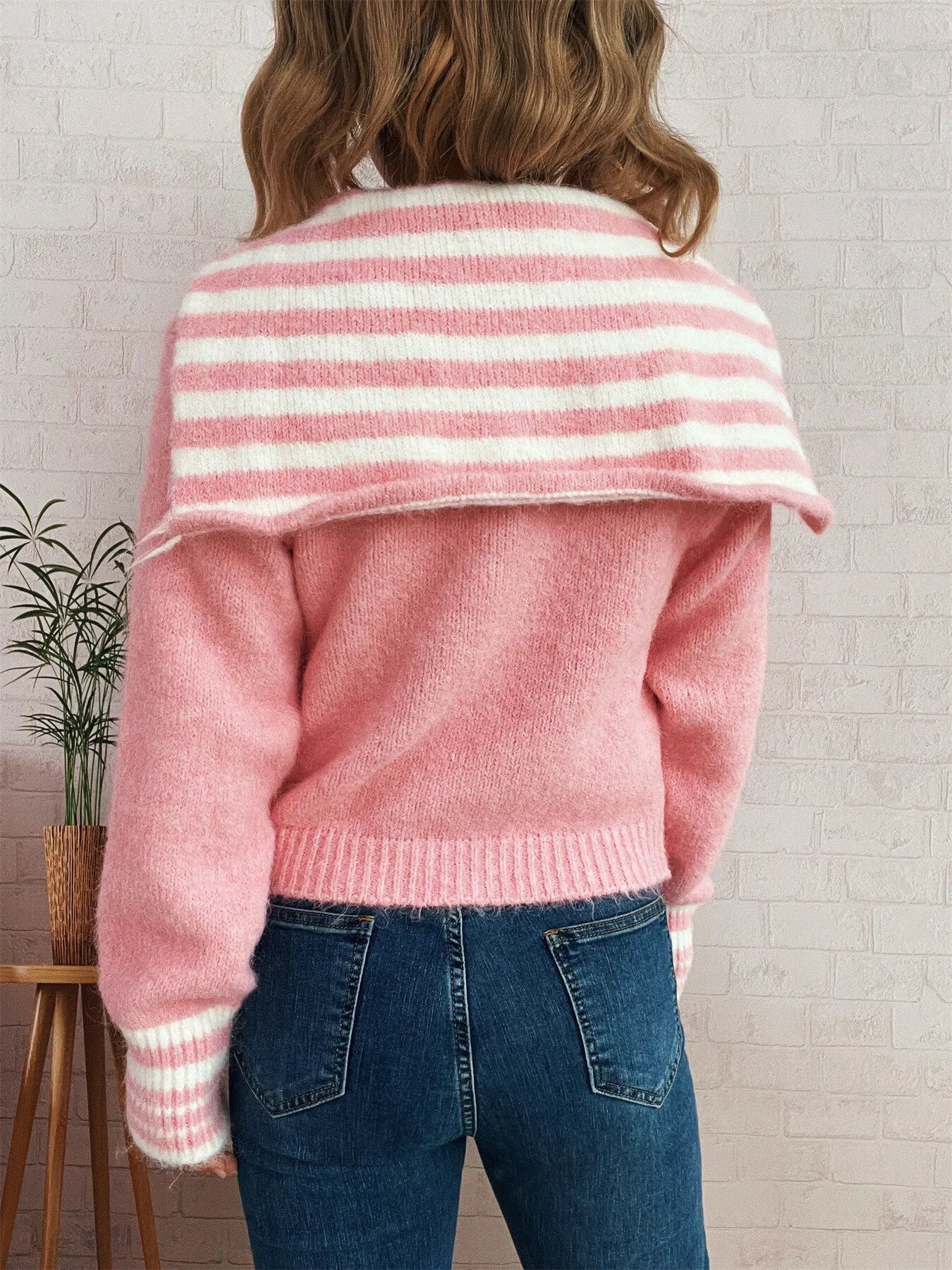 Striped Zip-Up Cardigan -  Be Bliss Boutique