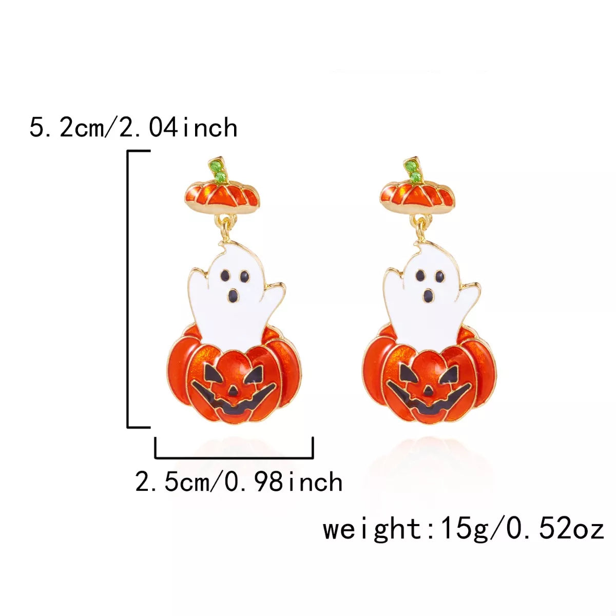 Halloween Ghost Pumpkin Dangle Earrings - Be Bliss Boutique