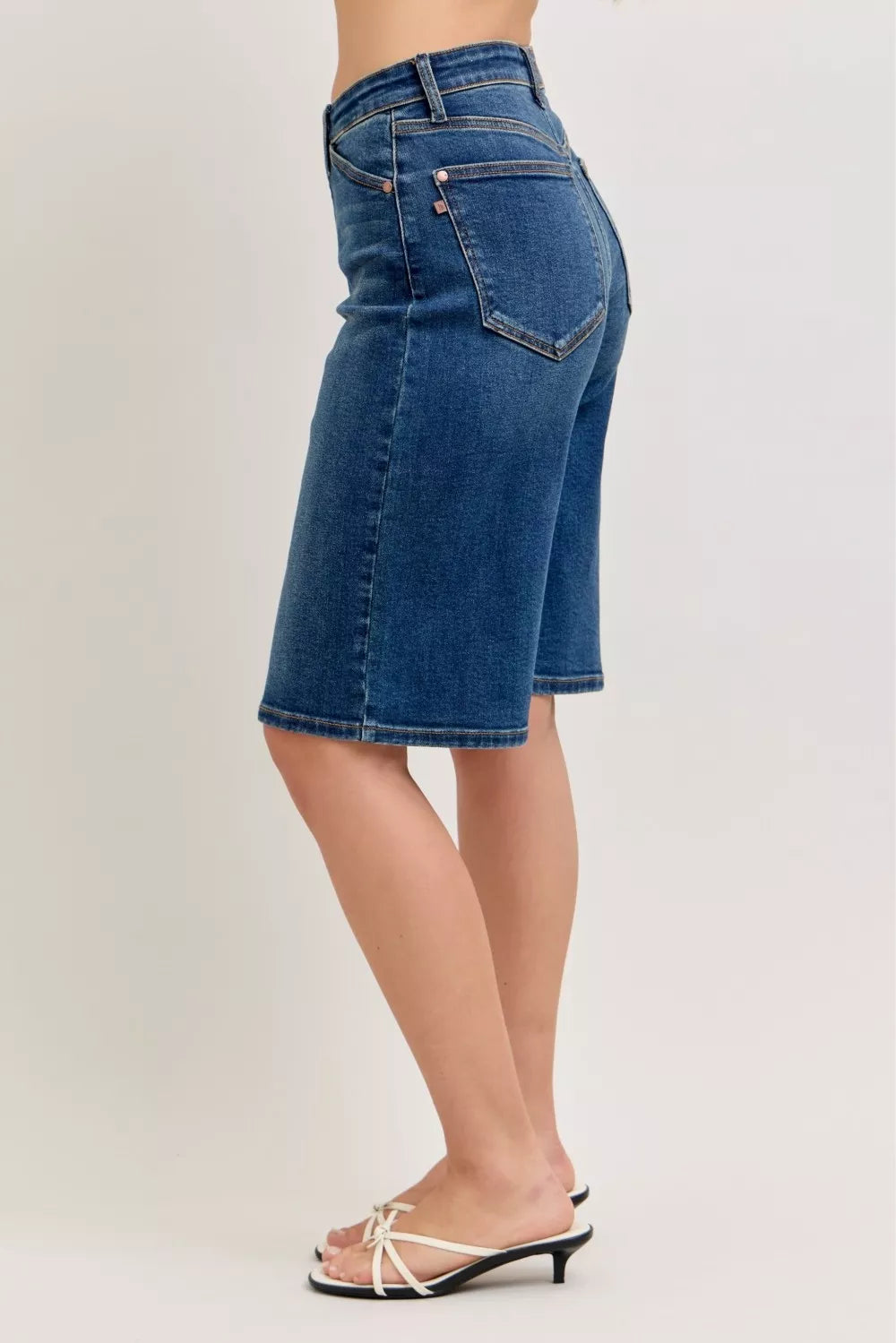 Judy Blue High Waist Bermuda Denim Shorts - Be Bliss Boutique