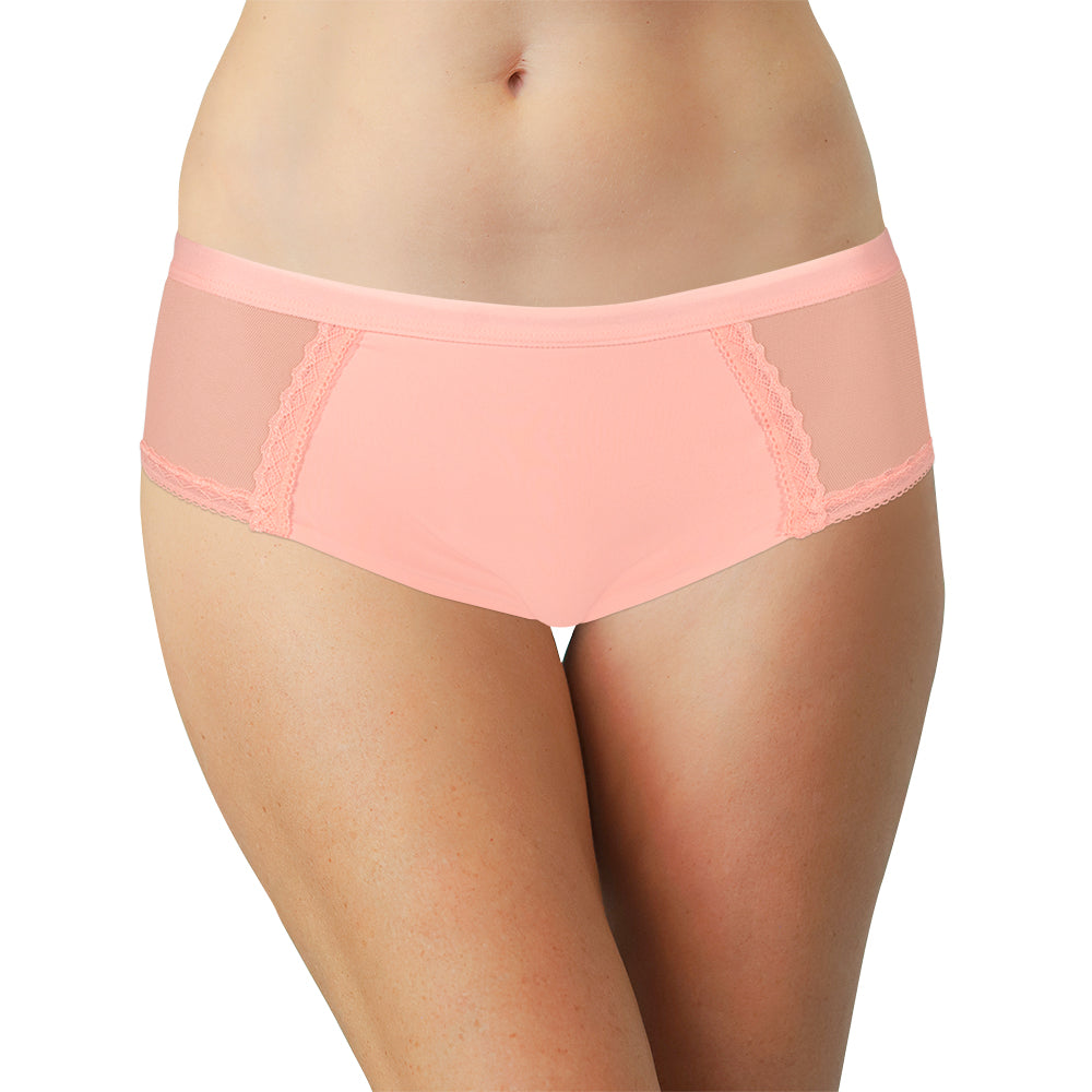 Pink Laser Cut Hipster With Mesh and Lace - Be Bliss Boutique