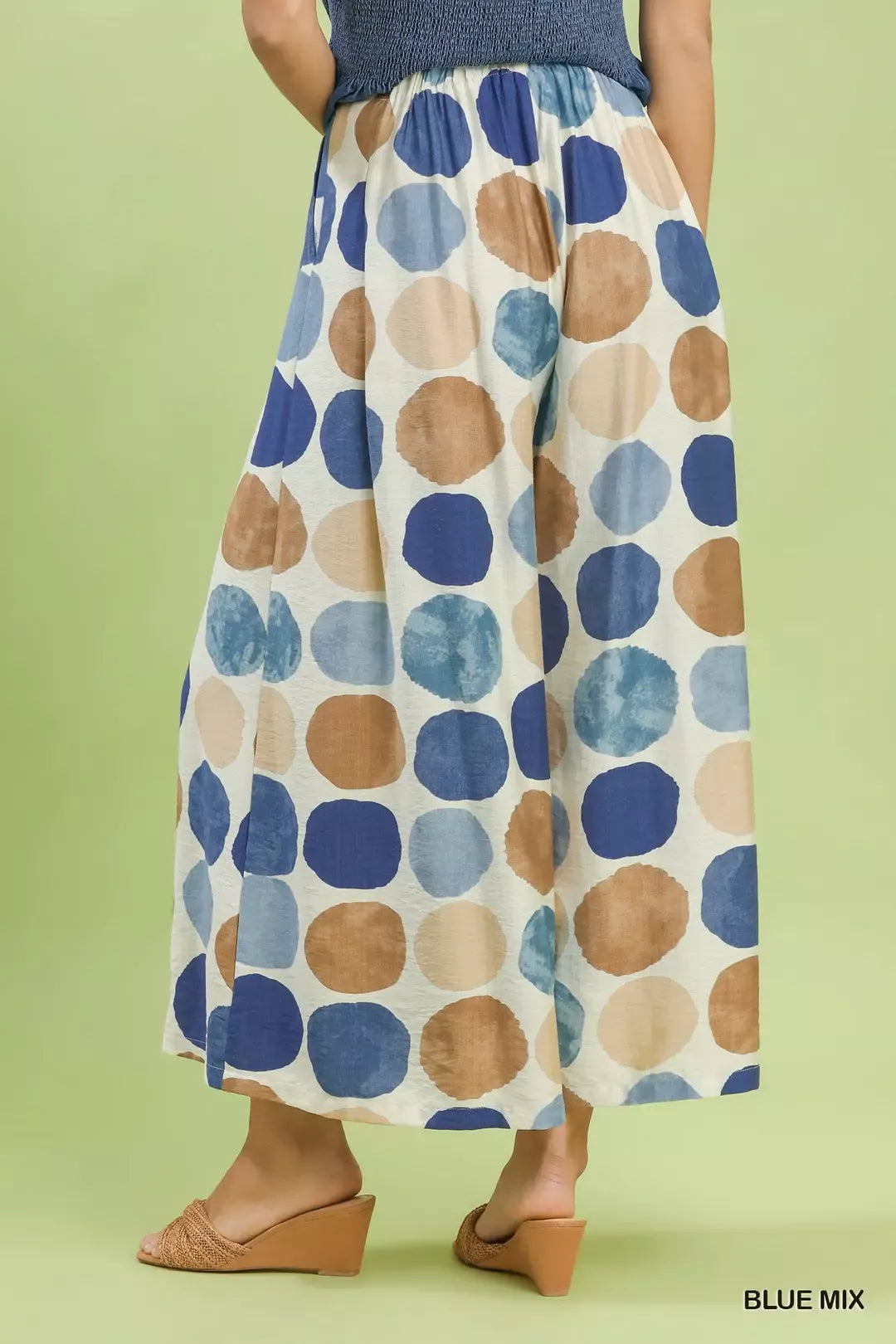 Umgee Polka Dot Wide Leg Pants - Be Bliss Boutique