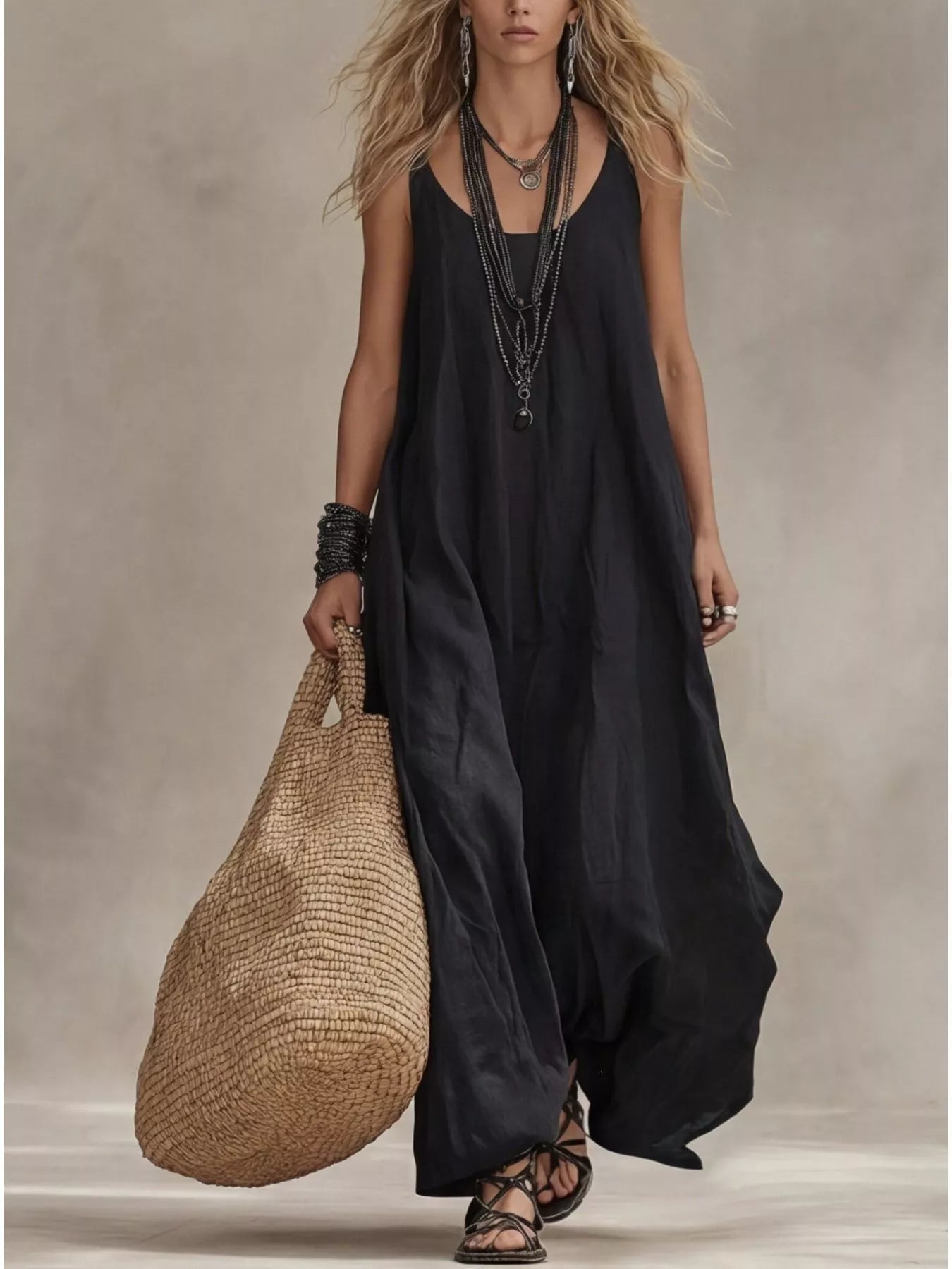 Full Size Scoop Neck Sleeveless Maxi Dress - Be Bliss Boutique