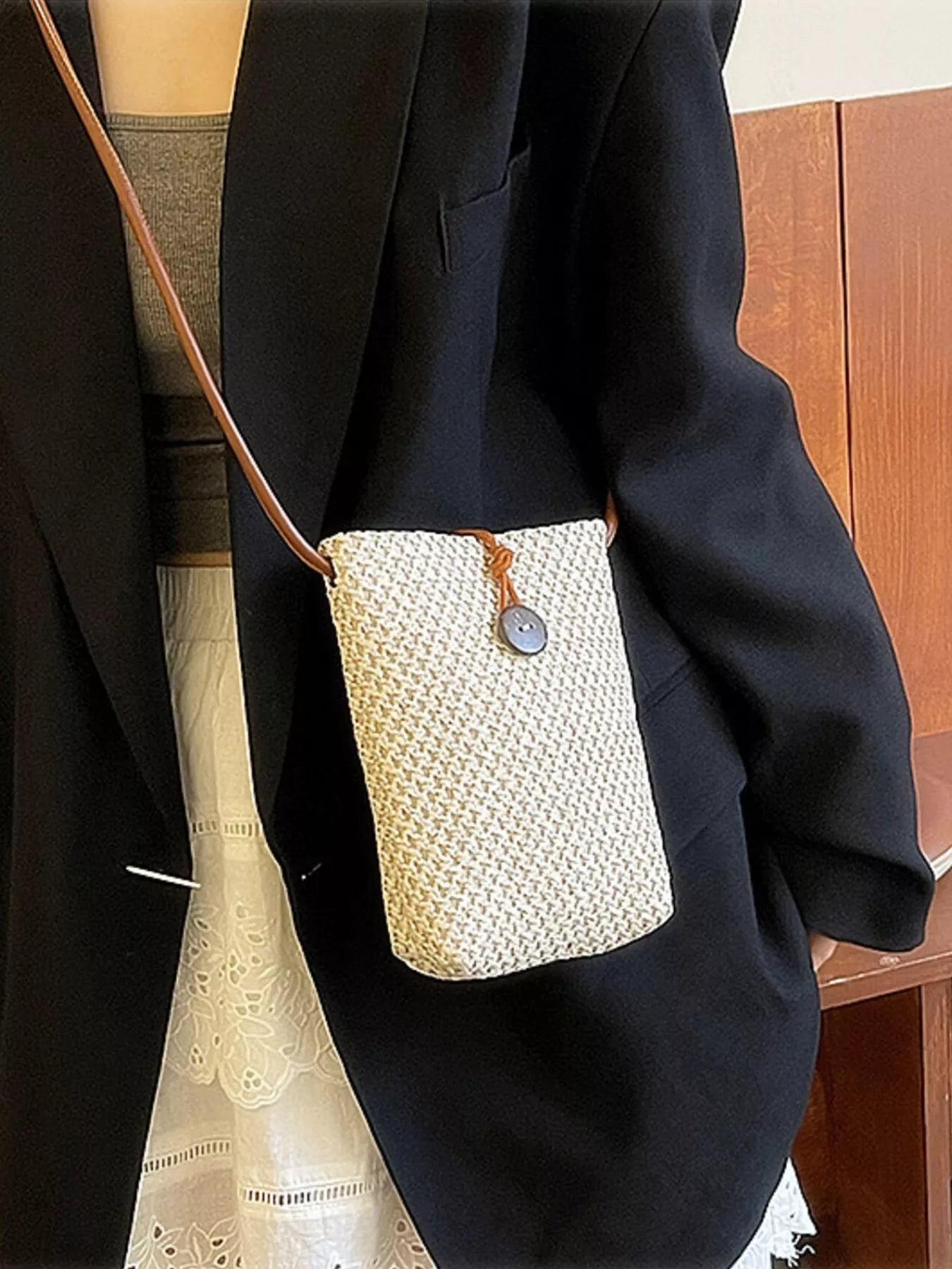 Woven Texture Crossbody Bag - Be Bliss Boutique