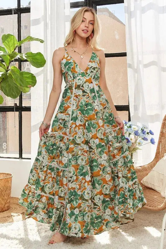 ADORA Bow Back Floral Cami Dress |  Be Bliss Boutique