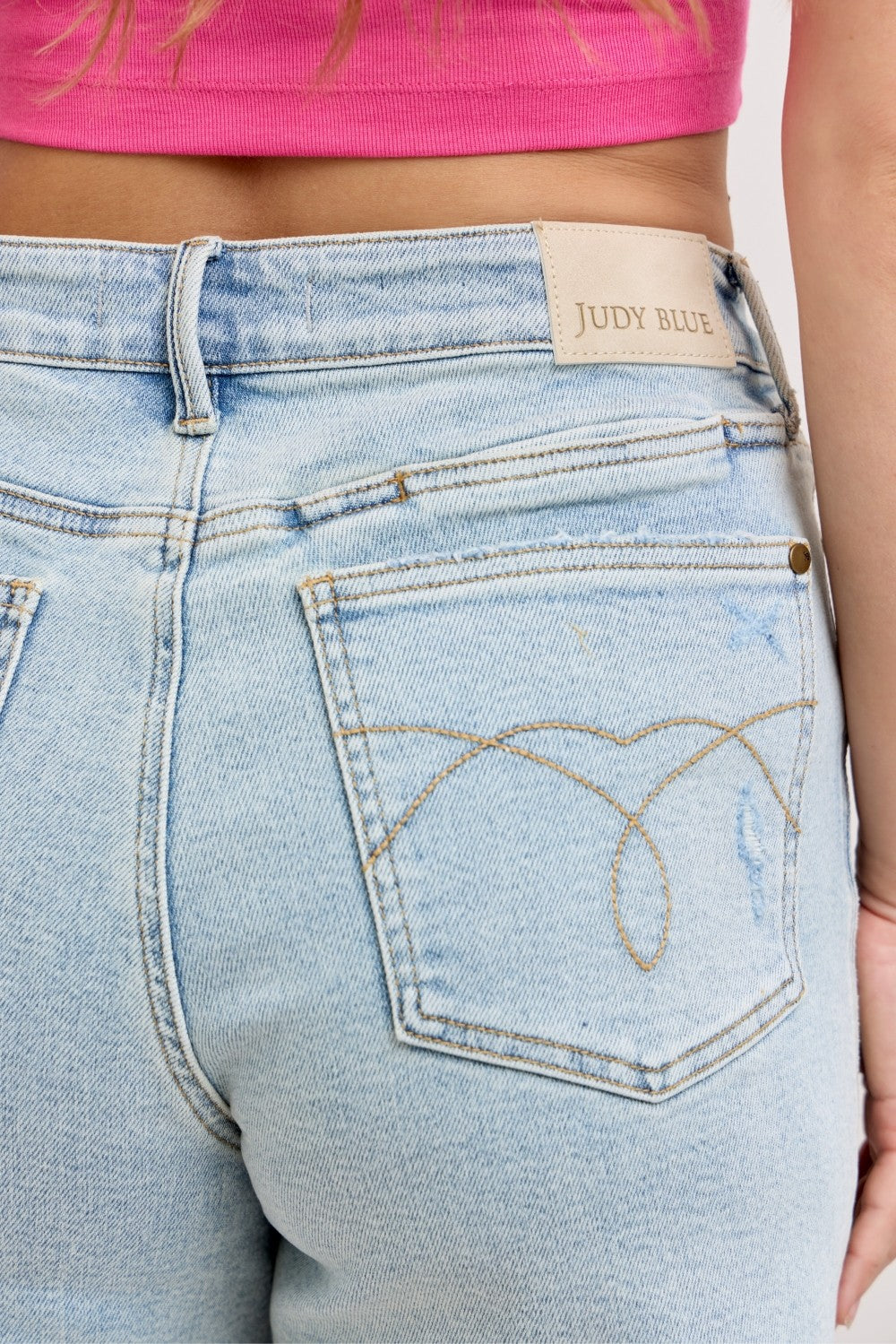 Judy Blue High Waisted Rigid Magic Dad Shorts with Cell Phone Back Pockets - Be Bliss Boutique