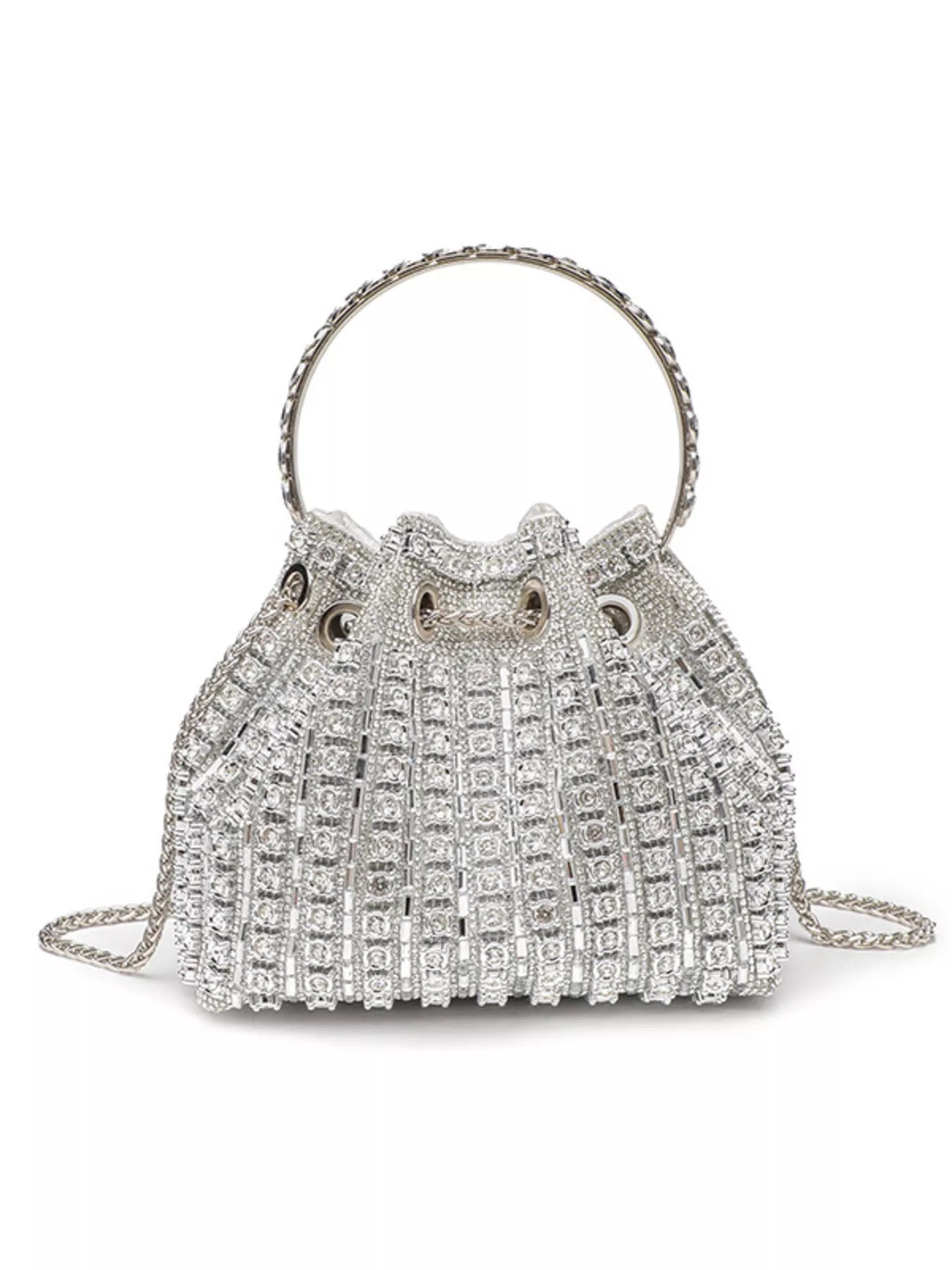 Bucket Style Rhinestone Crossbody Bag - Be Bliss Boutique