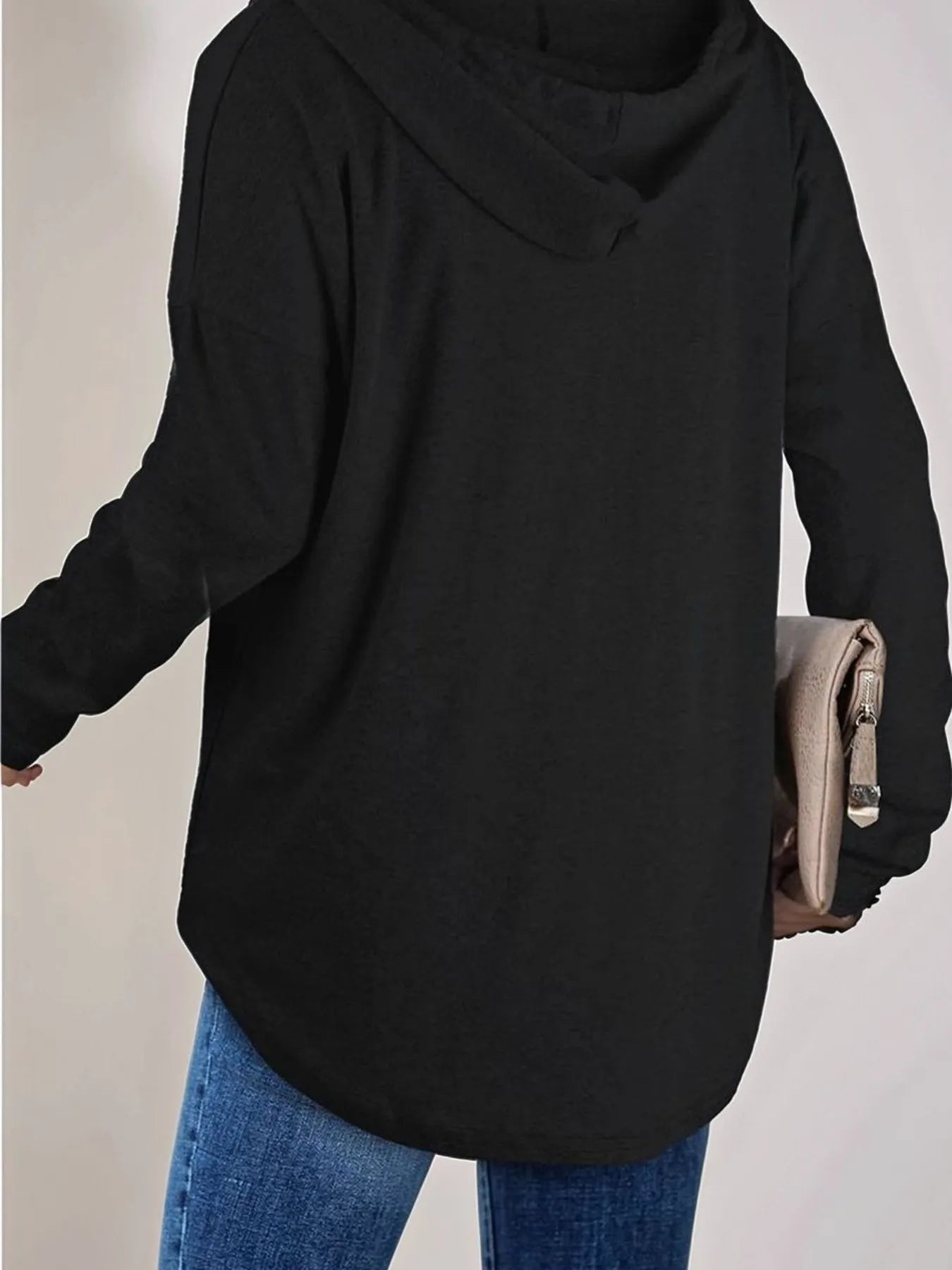 Full Size Drawstring Long Sleeve Hoodie Plus Size - Be Bliss Boutique
