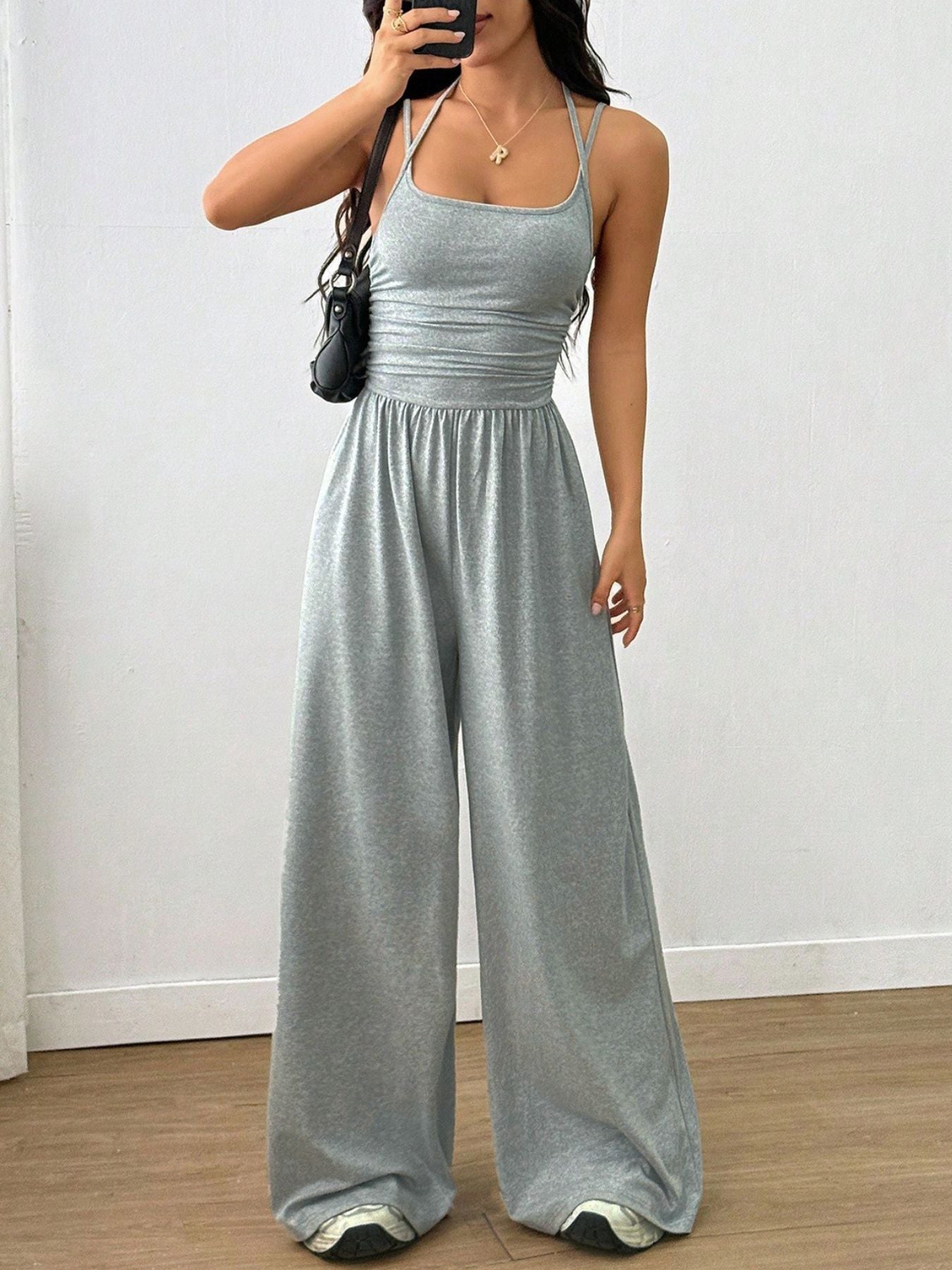 Sleeveless Wide Leg Casual Jumpsuit - Be Bliss Boutique