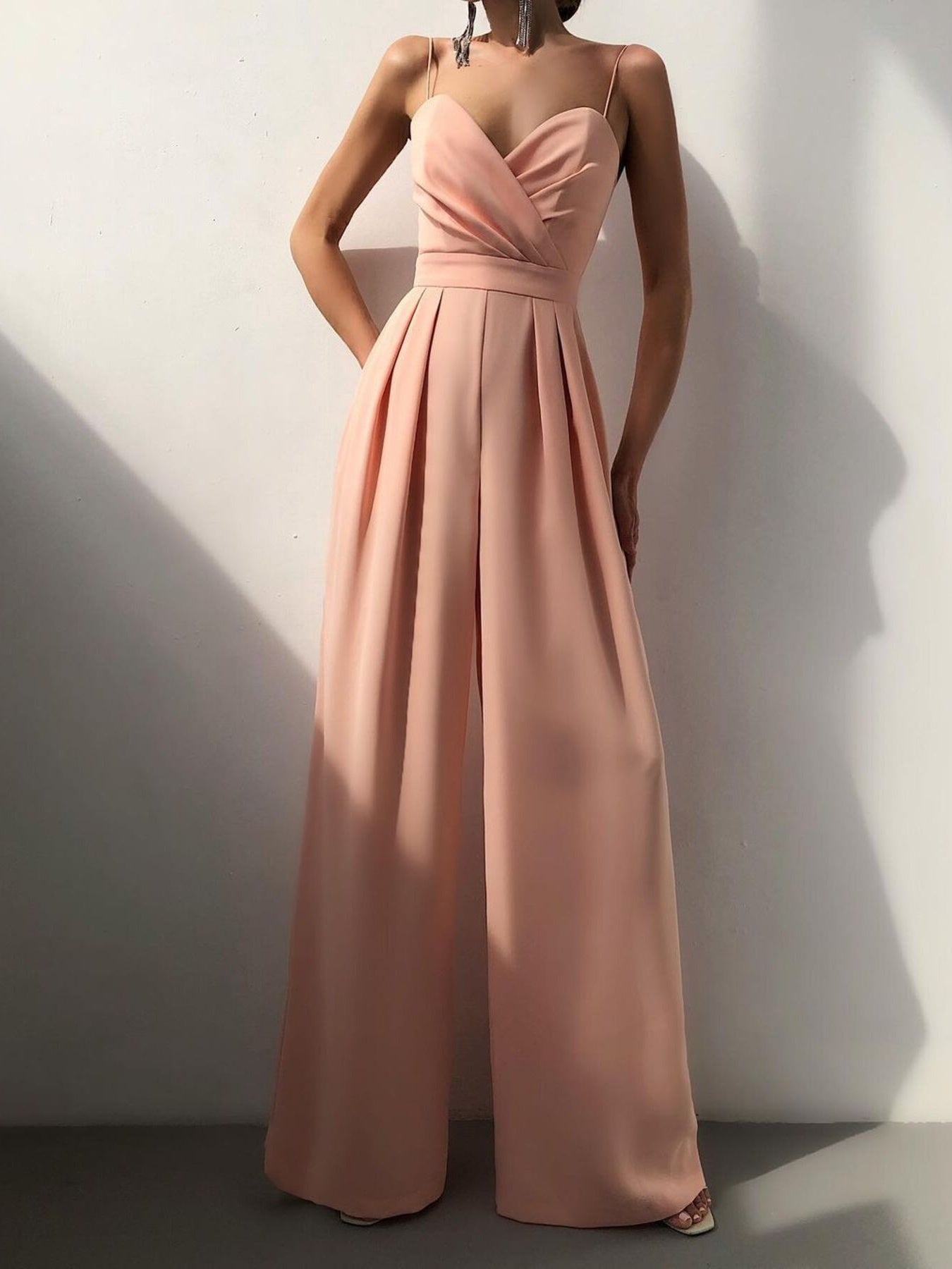 Full Size Spaghetti Strap Wide Leg Jumpsuit - Be Bliss Boutique