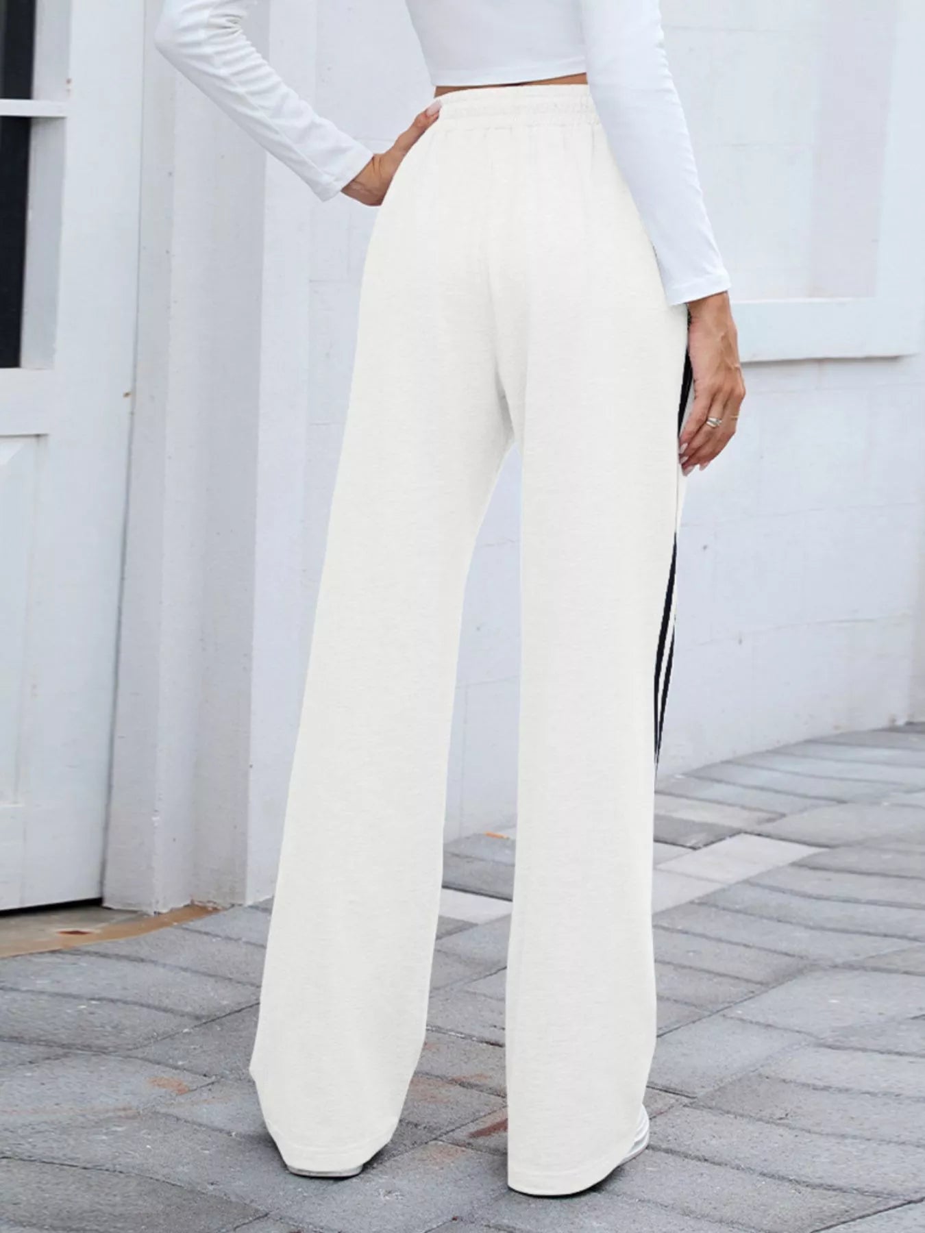 Side Striped Wide Leg Pants - Be Bliss Boutique