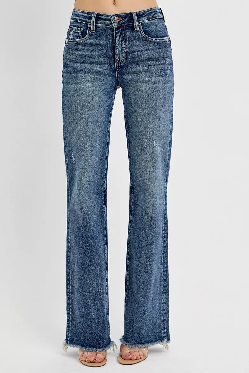RISEN Full Size Tummy Control High Rise Long Straight Jeans Plus Size -  Be Bliss Boutique