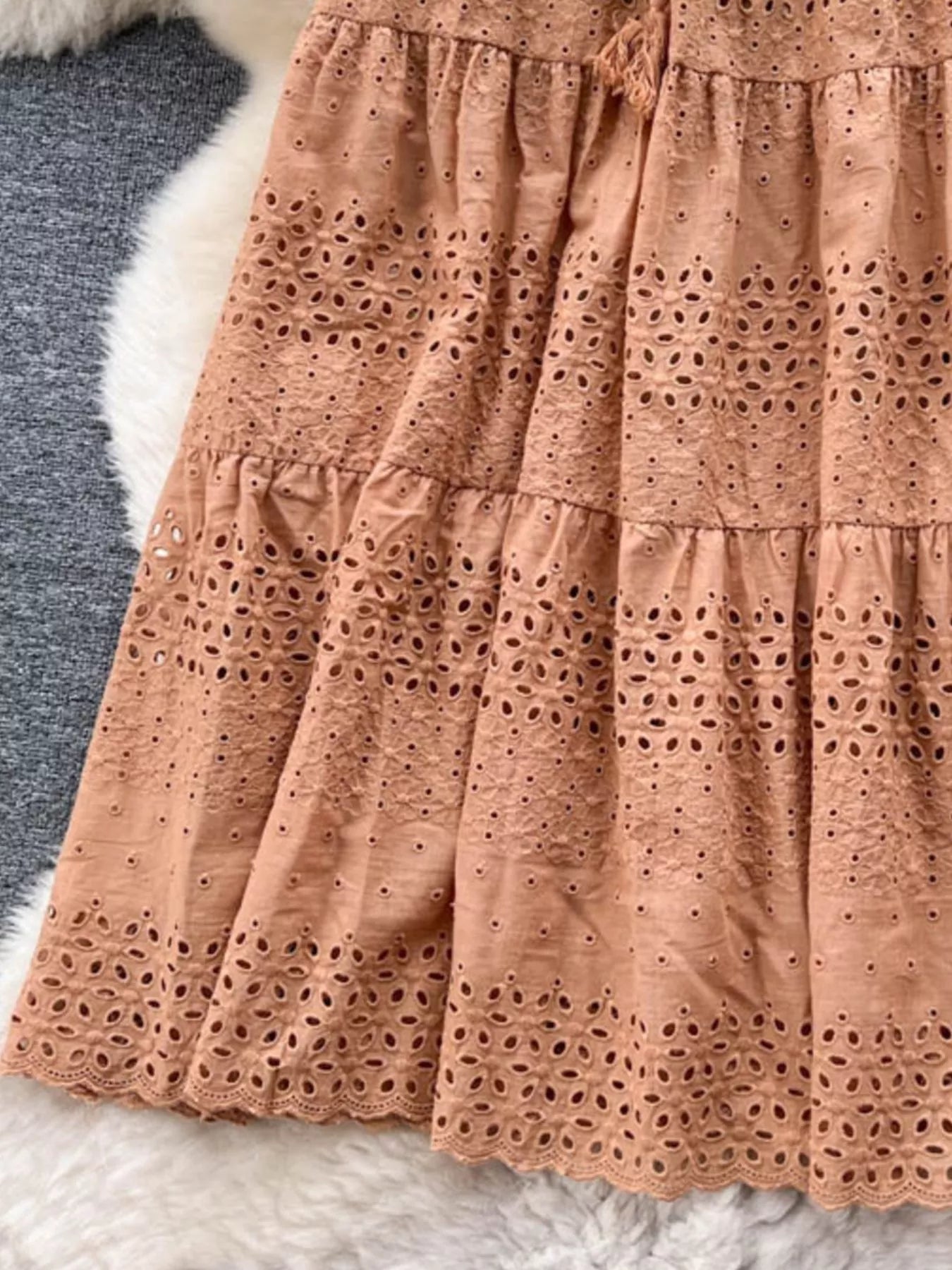 Eyelet Tiered Maxi Skirt - Be Bliss Boutique