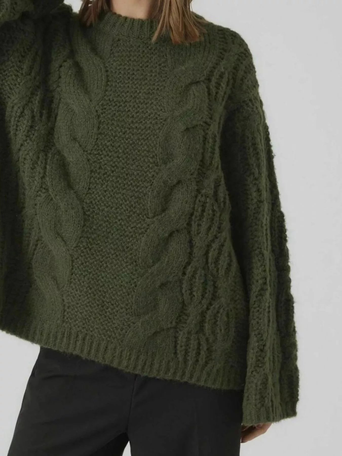 Cable Knit Oversized Sweater -  Be Bliss Boutique