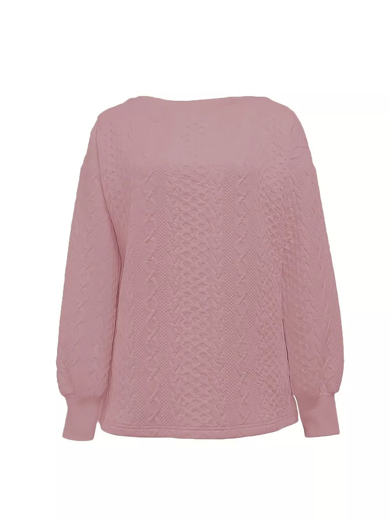 Oversized Textured Long Sleeve Sweatshirt -  Be Bliss Boutique