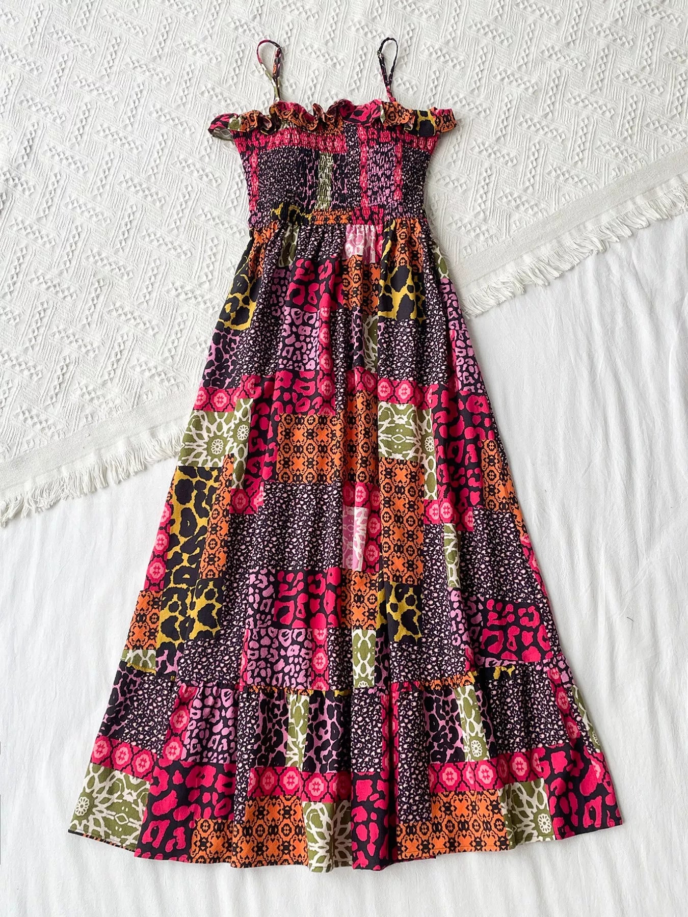 Smocked Leopard Print Cami Dress - Be Bliss Boutique