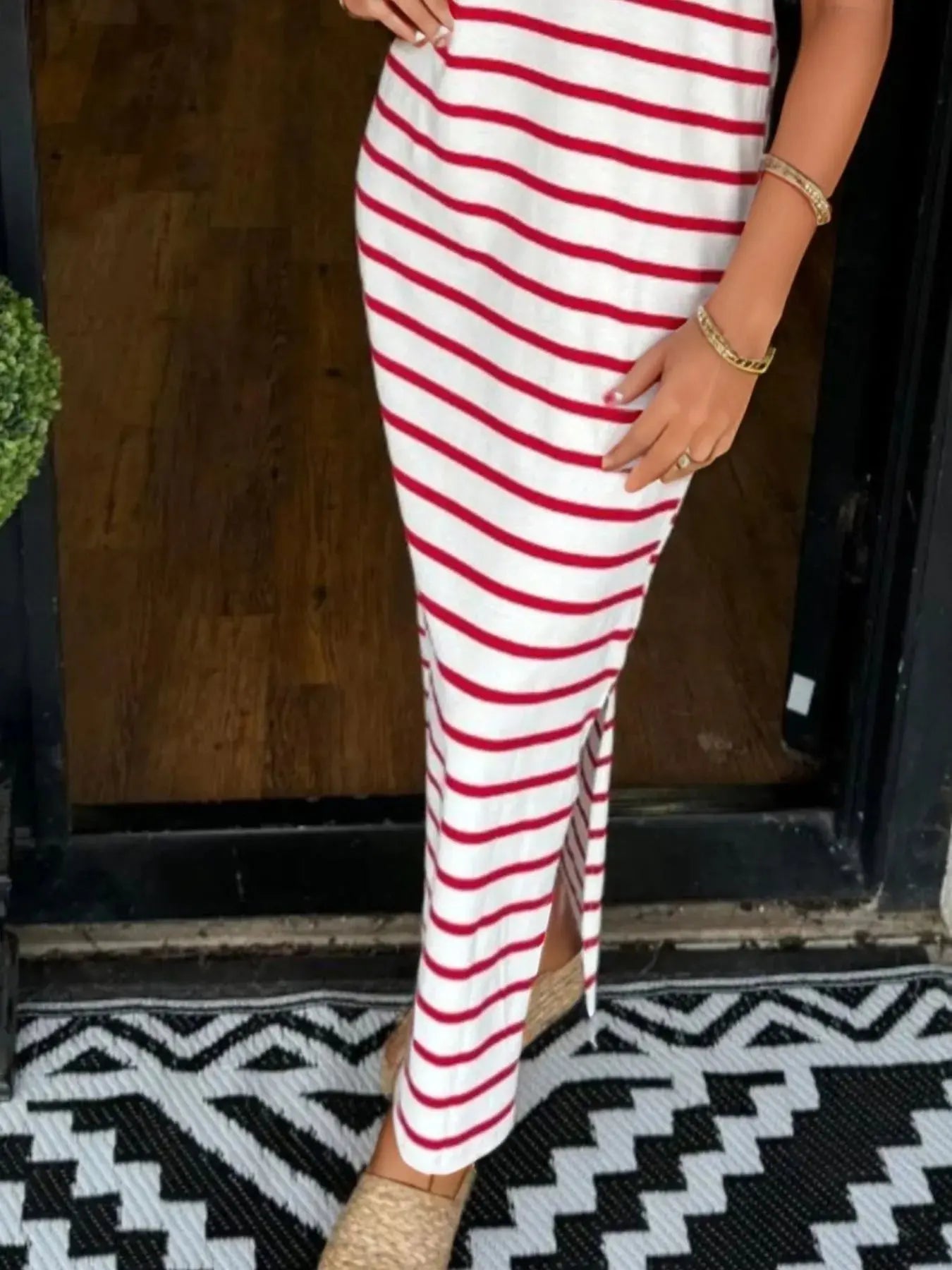 Full Size T-Shirt Striped Maxi Dress |  Be Bliss Boutique