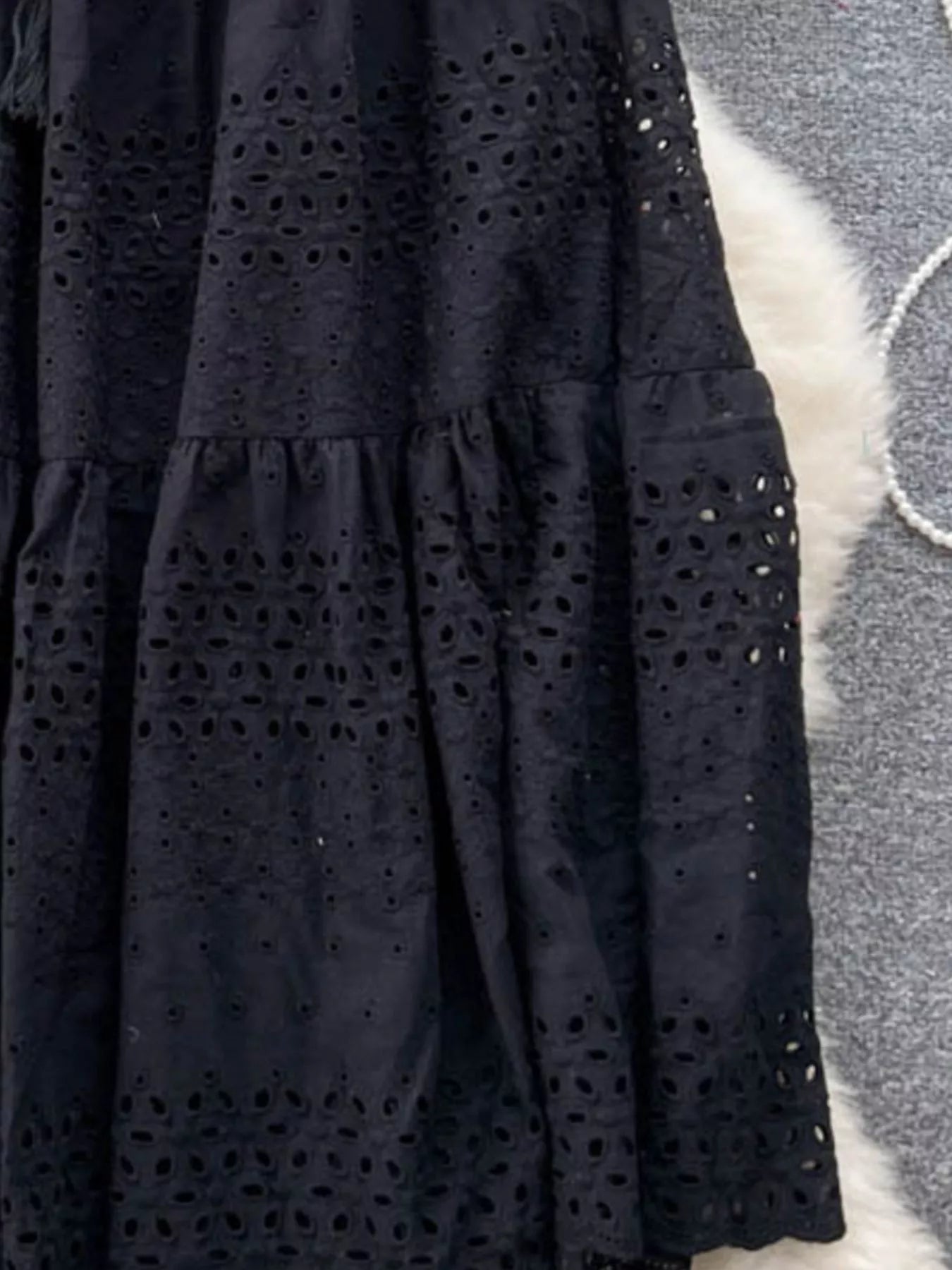 Eyelet Tiered Maxi Skirt - Be Bliss Boutique