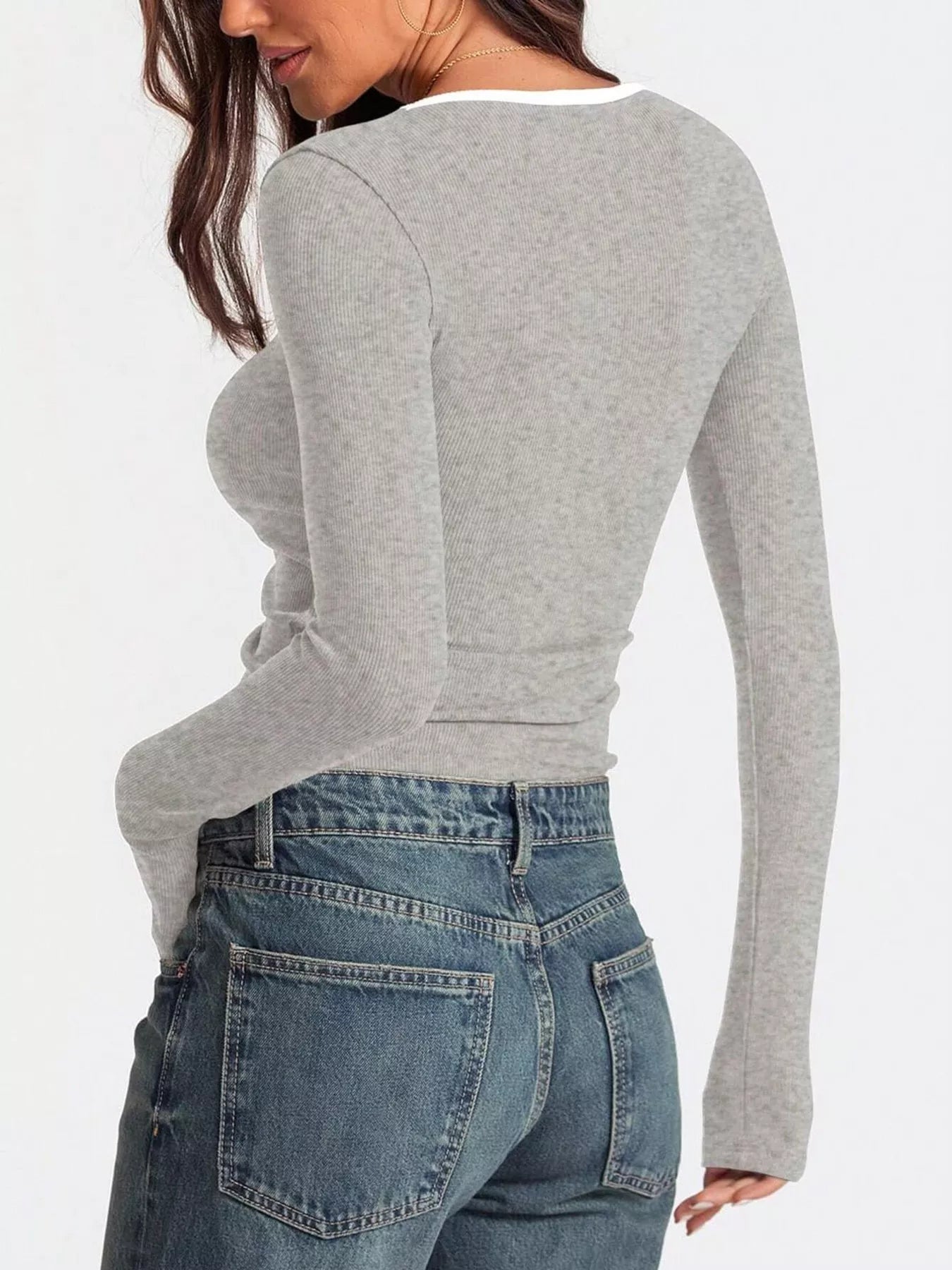 Scoop Neck Long Sleeve T-Shirt - Be Bliss Boutique