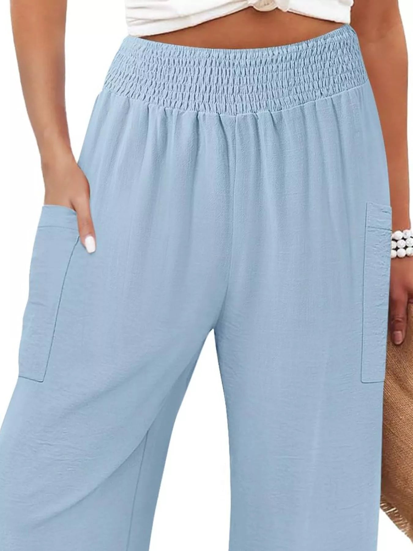 Elastic Waist Pants -  Be Bliss Boutique