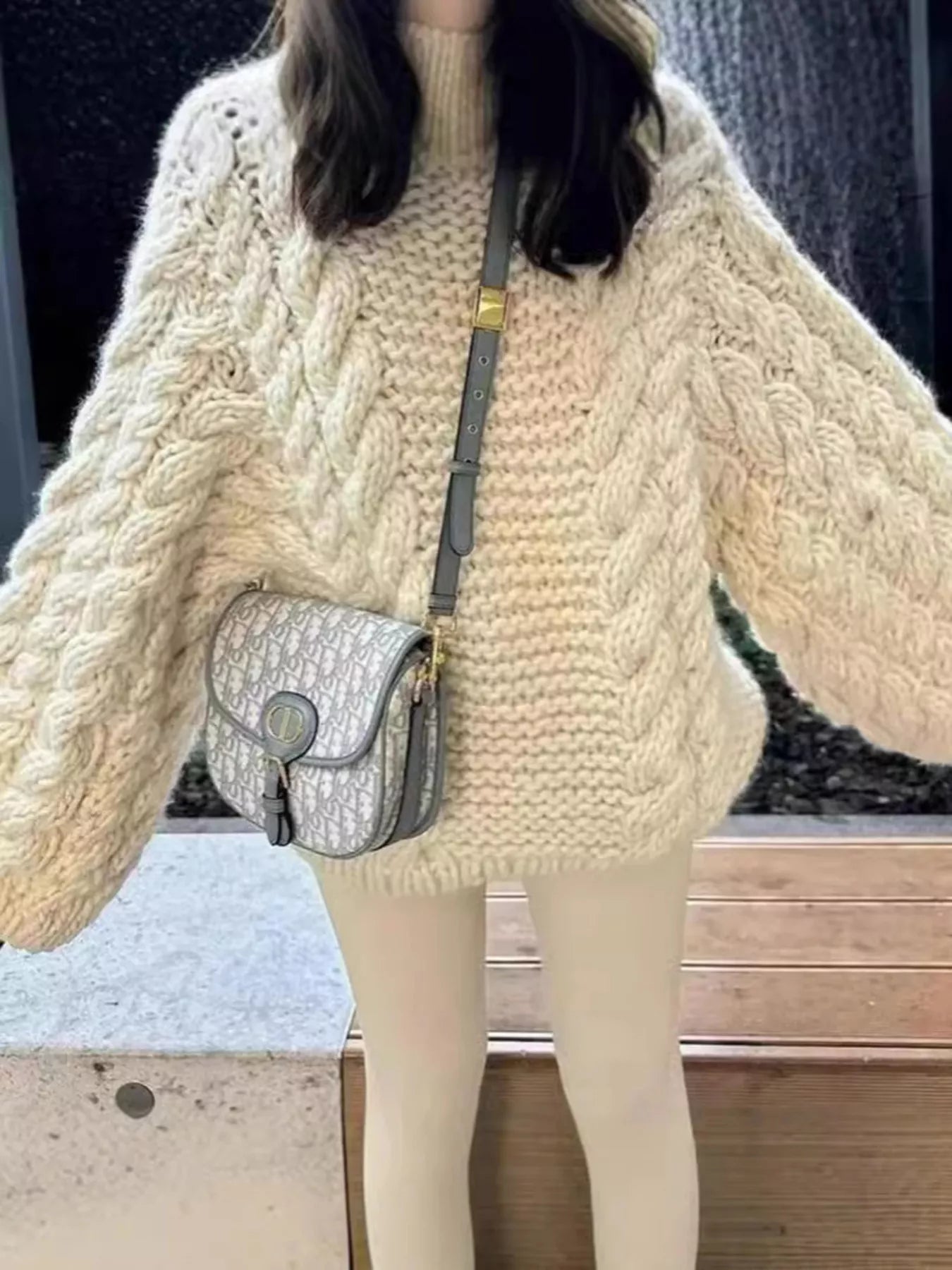 Cable Knit Oversized Sweater -  Be Bliss Boutique