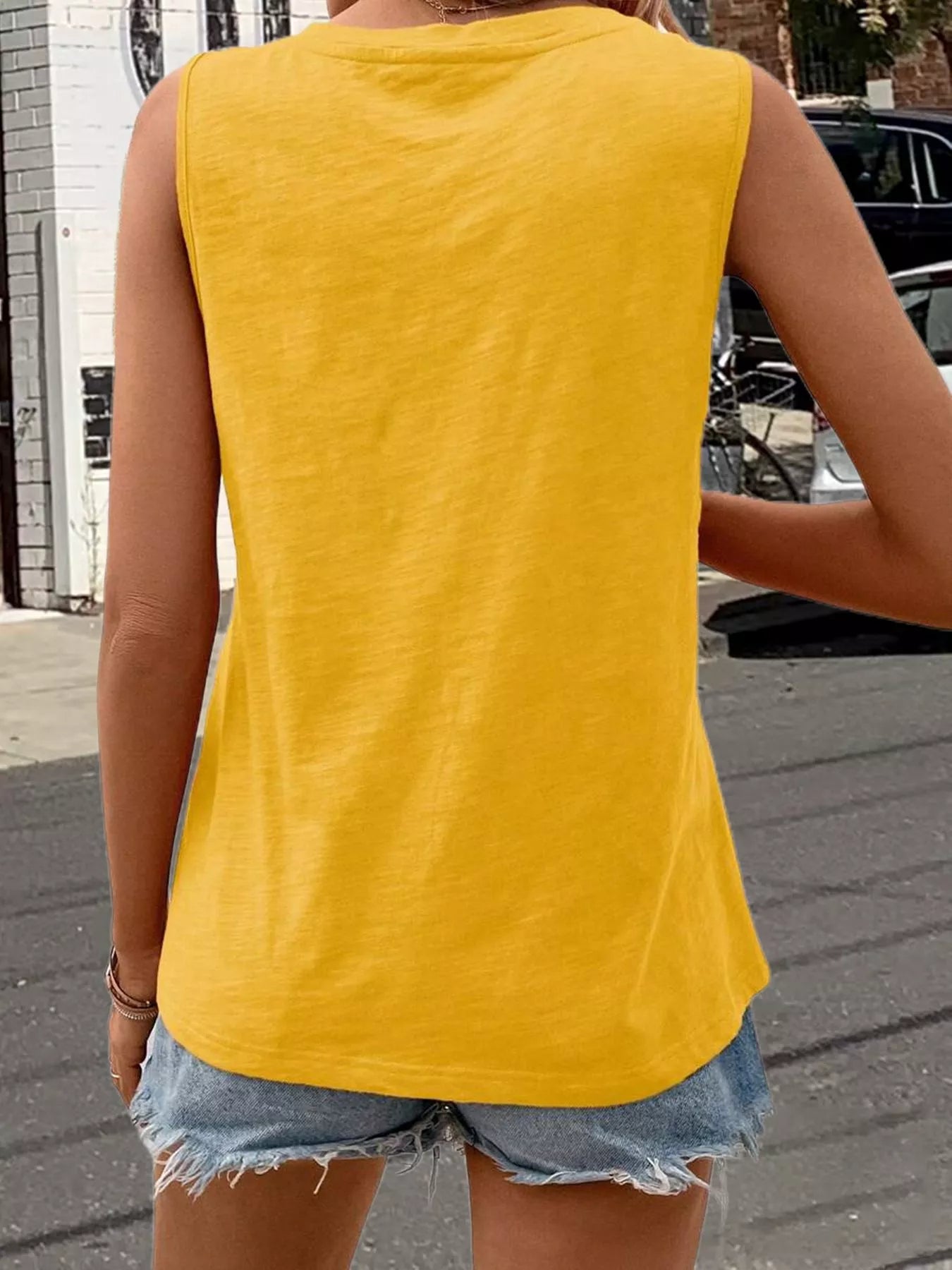 Casual V Neck Pocket Tank - Be Bliss Boutique