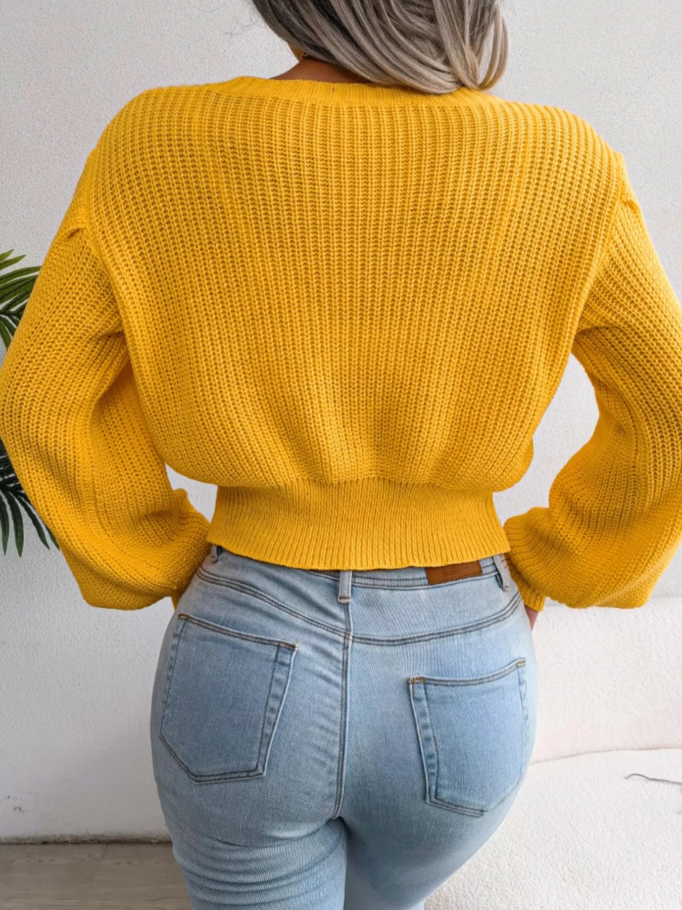 Cable Knit Round Neck Cropped Sweater - Be Bliss Boutique