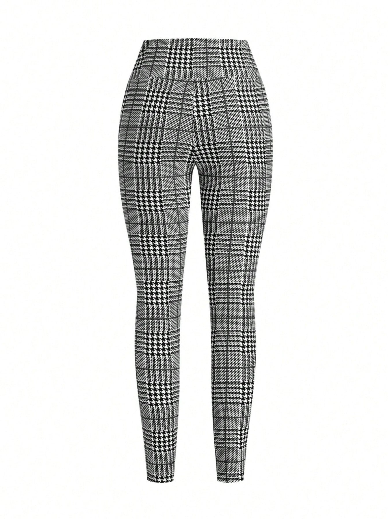 High Waist Plaid Slim Fit Pants - Be Bliss Boutique