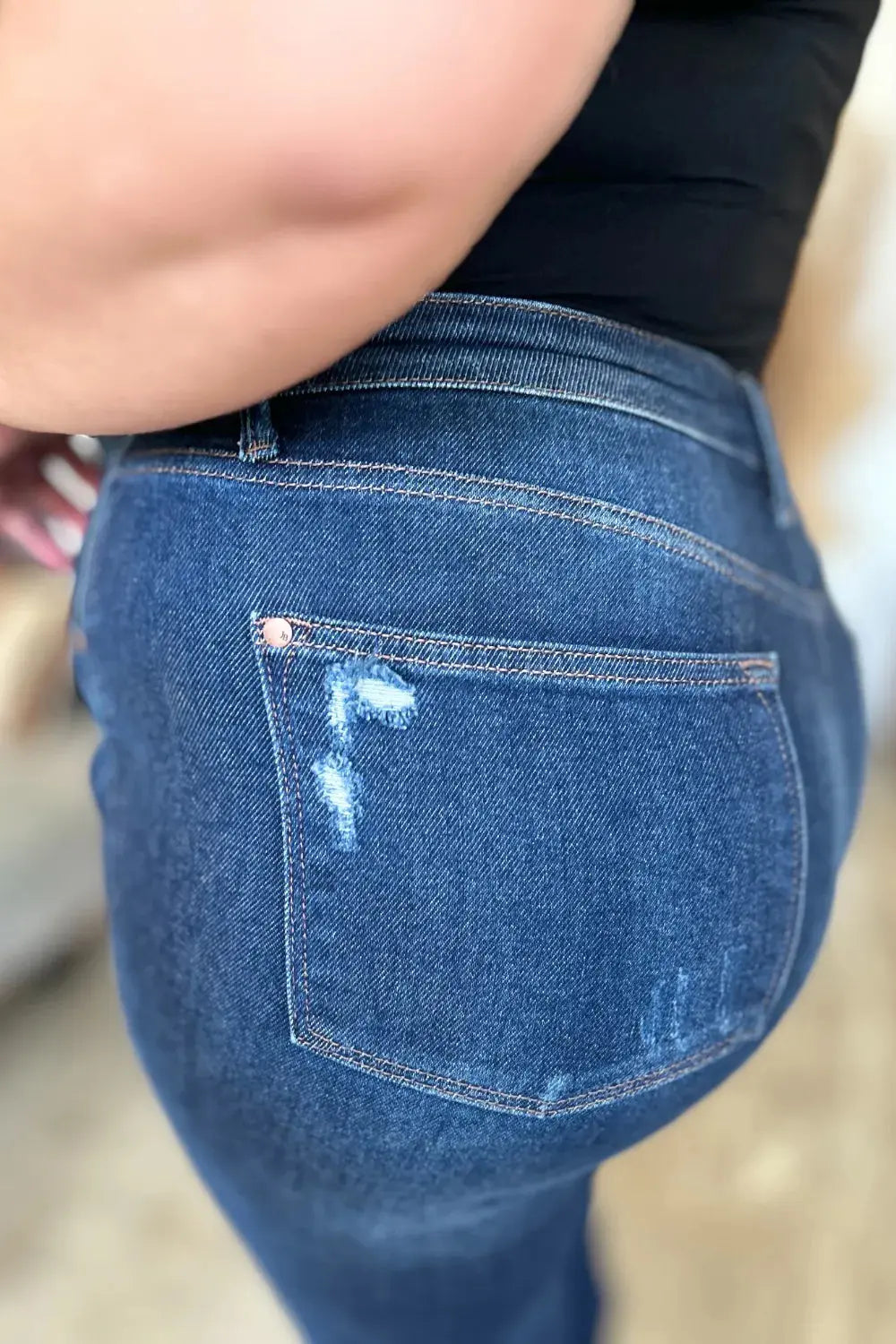 Judy Blue Full/Plus Size High Waist Rigid Magic Heavy Destroy Straight Jeans |  Be Bliss Boutique