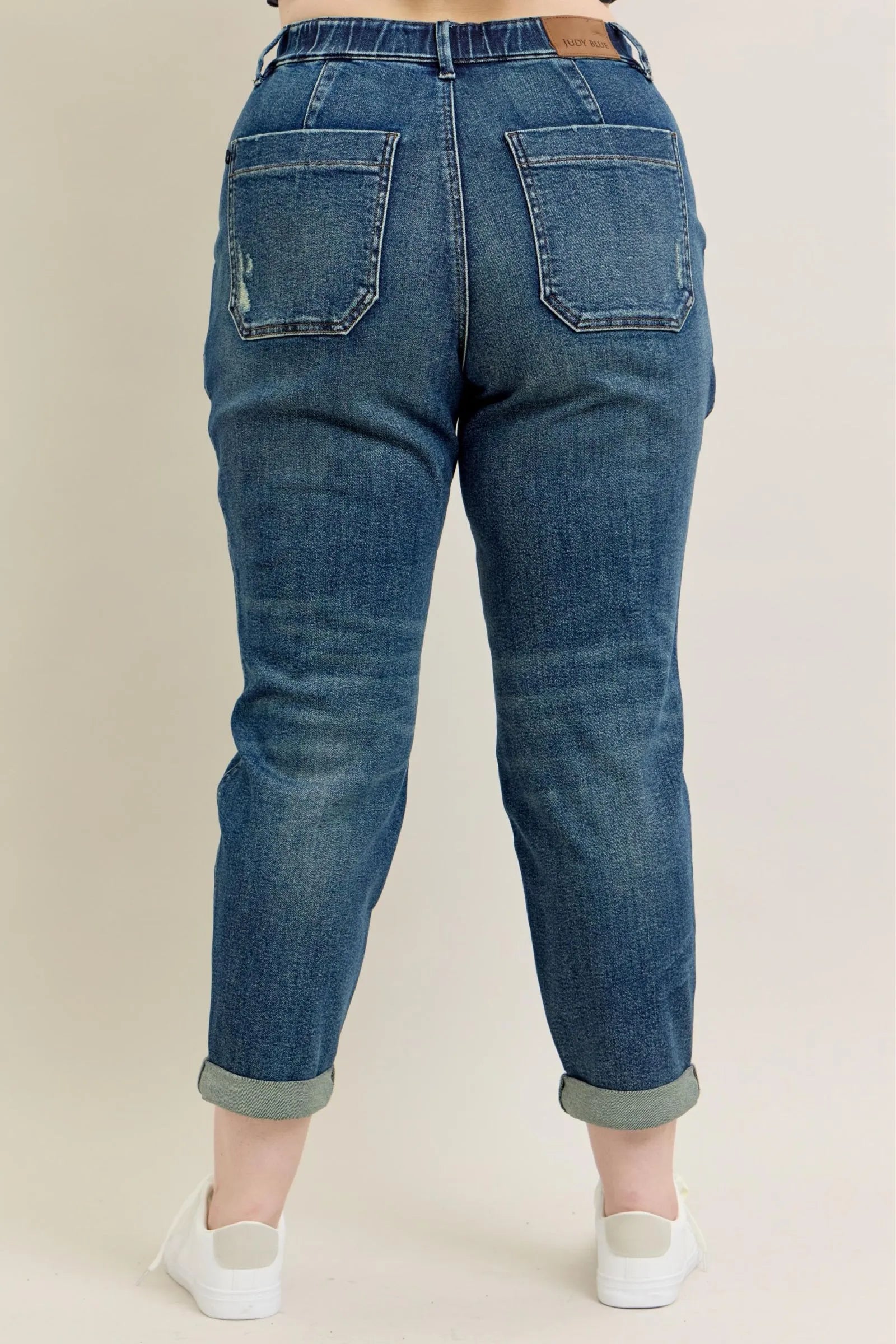 Judy Blue Jeans - Full Size HW Vintage Wash Jeans w/ Drawstring -  Be Bliss Boutique
