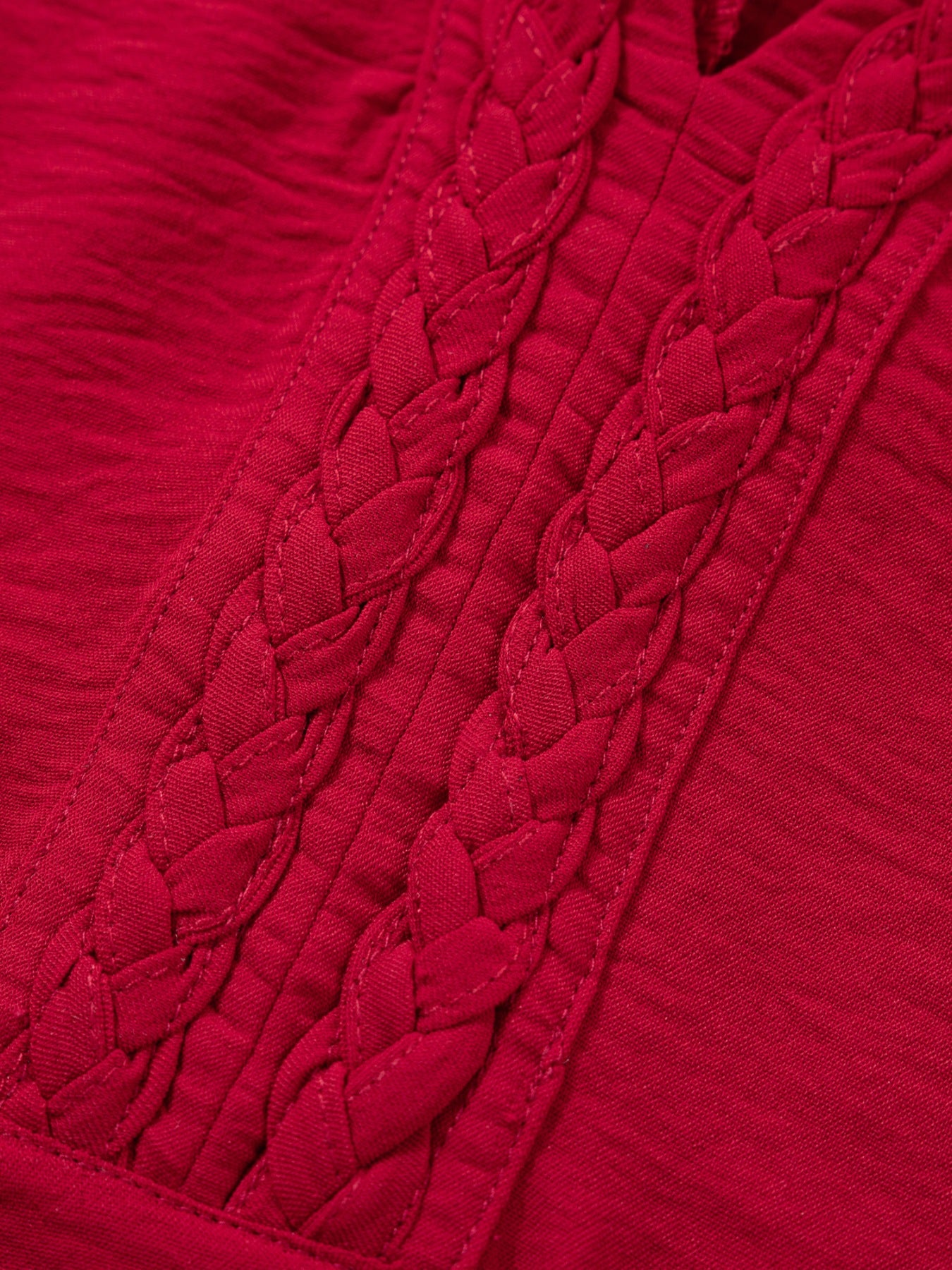 Women's Braided Detail V-Neck Half Sleeve Blouse - Be Bliss Boutique
