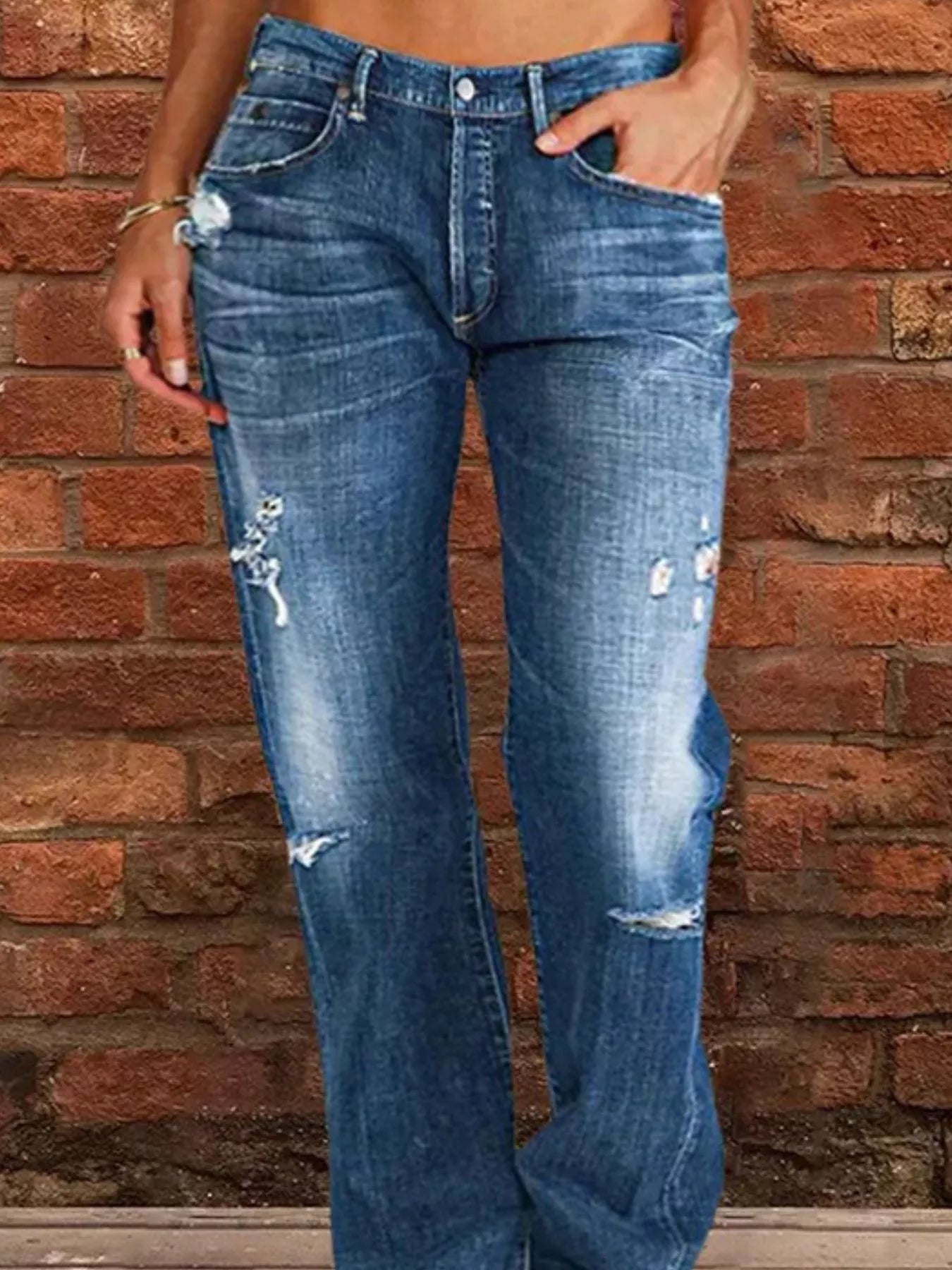 Full Size Distressed Raw Hem Jeans - Be Bliss Boutique