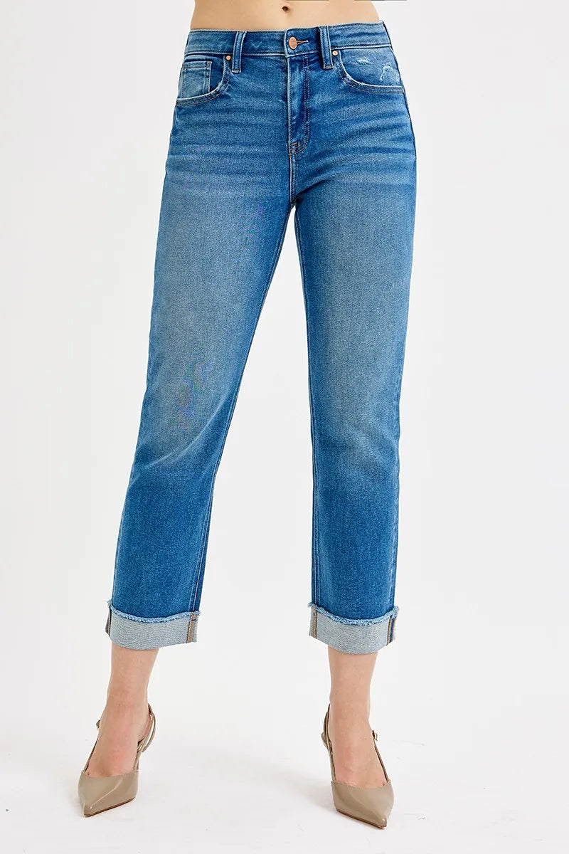 RISEN Jeans - Full Size High Rise Boyfriend Fit Ankle Jeans -  Be Bliss Boutique